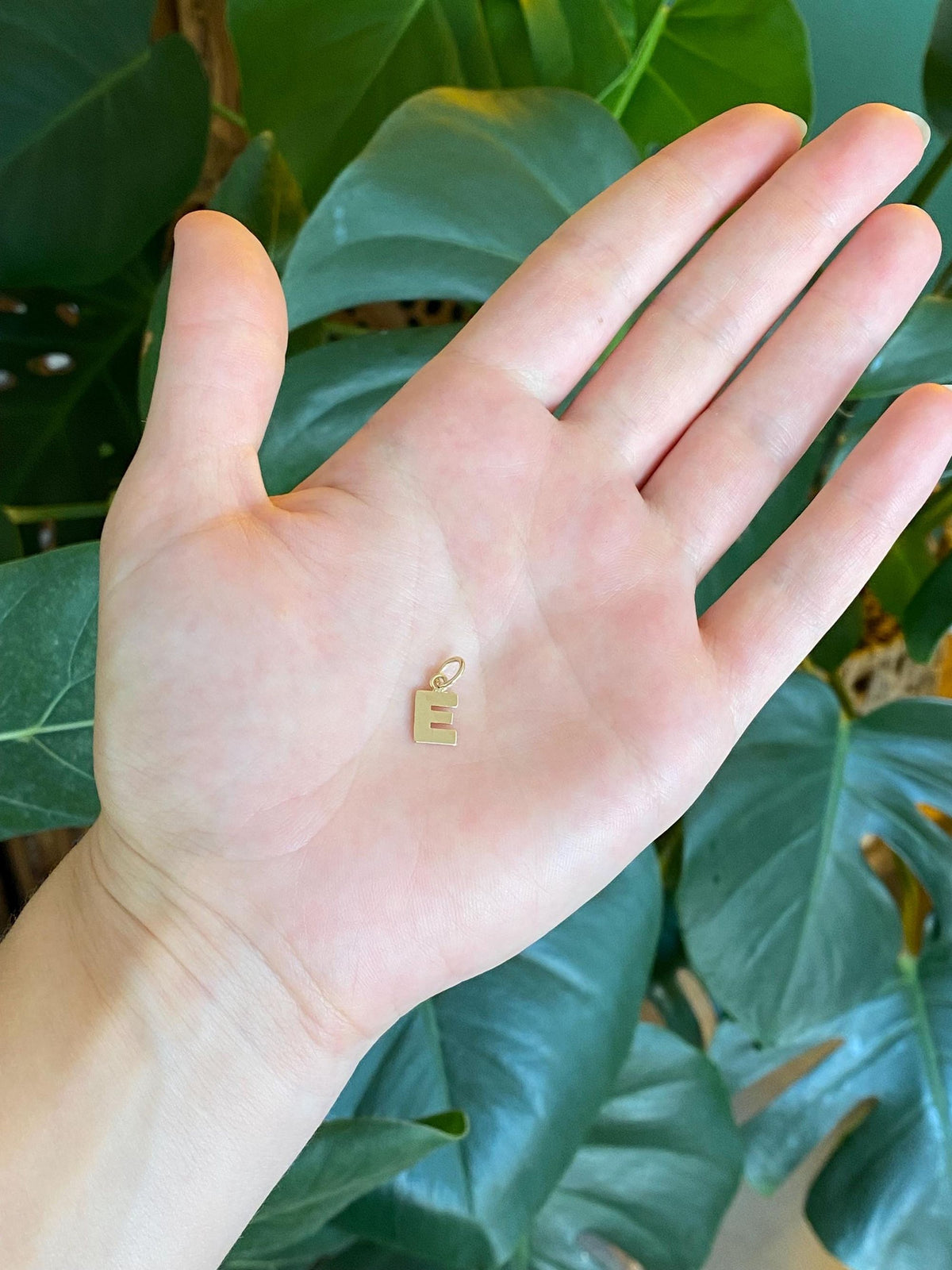 Solid 14k Yellow Gold Initial 'E' Charm