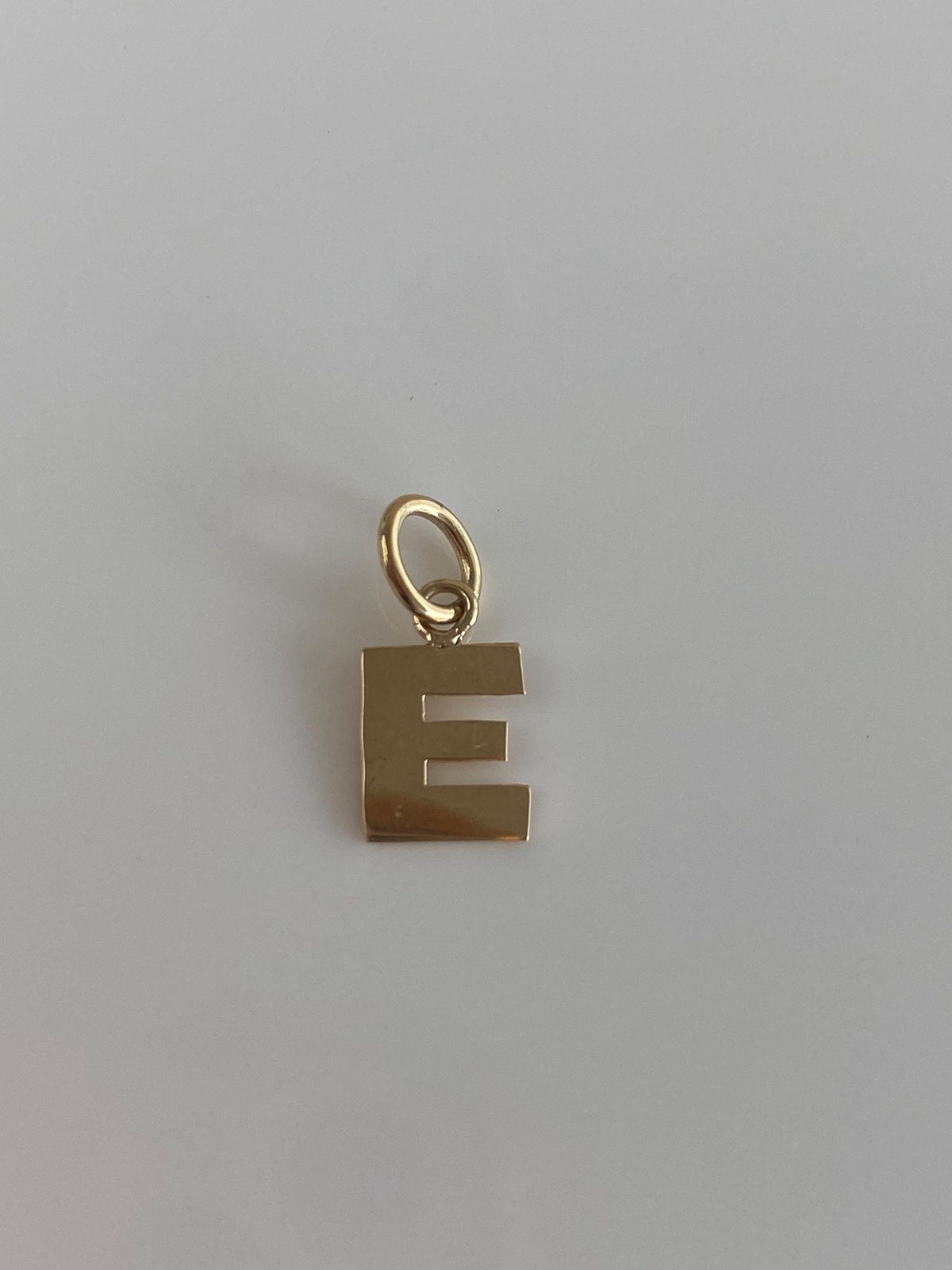 Solid 14k Yellow Gold Initial 'E' Charm