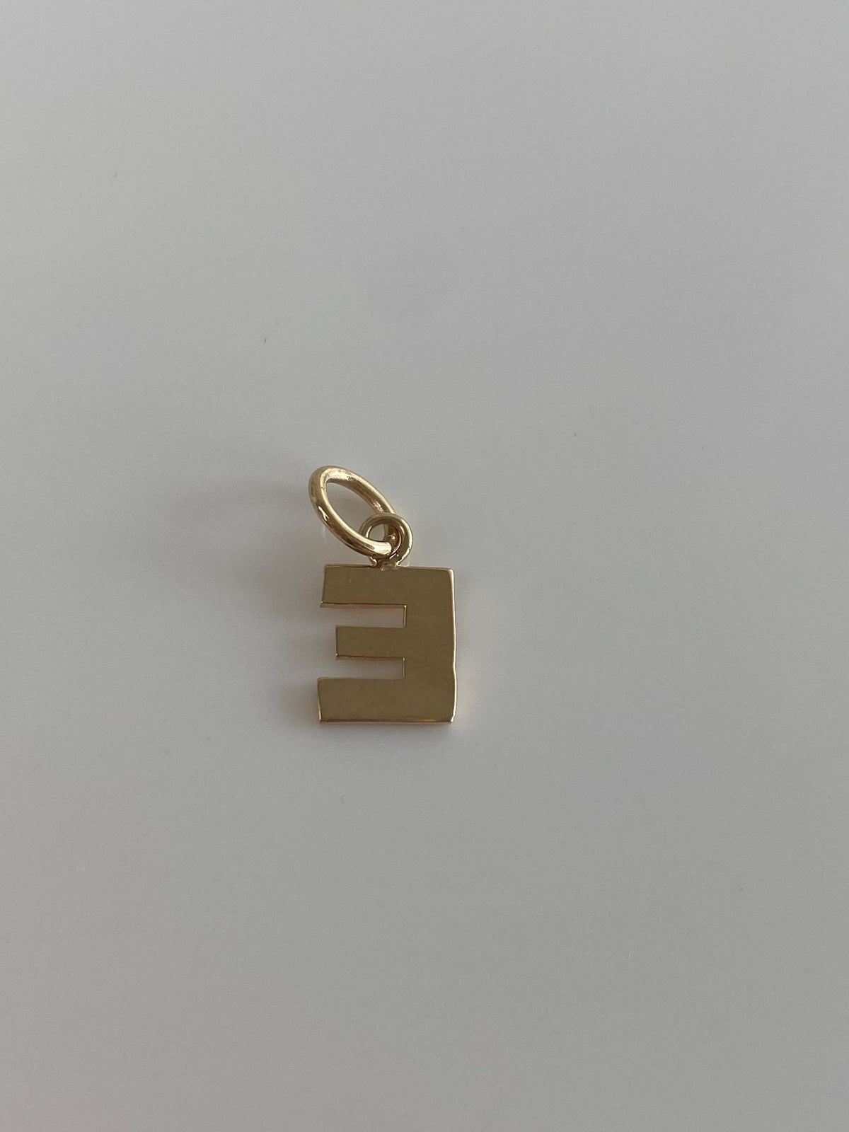 Solid 14k Yellow Gold Initial 'E' Charm