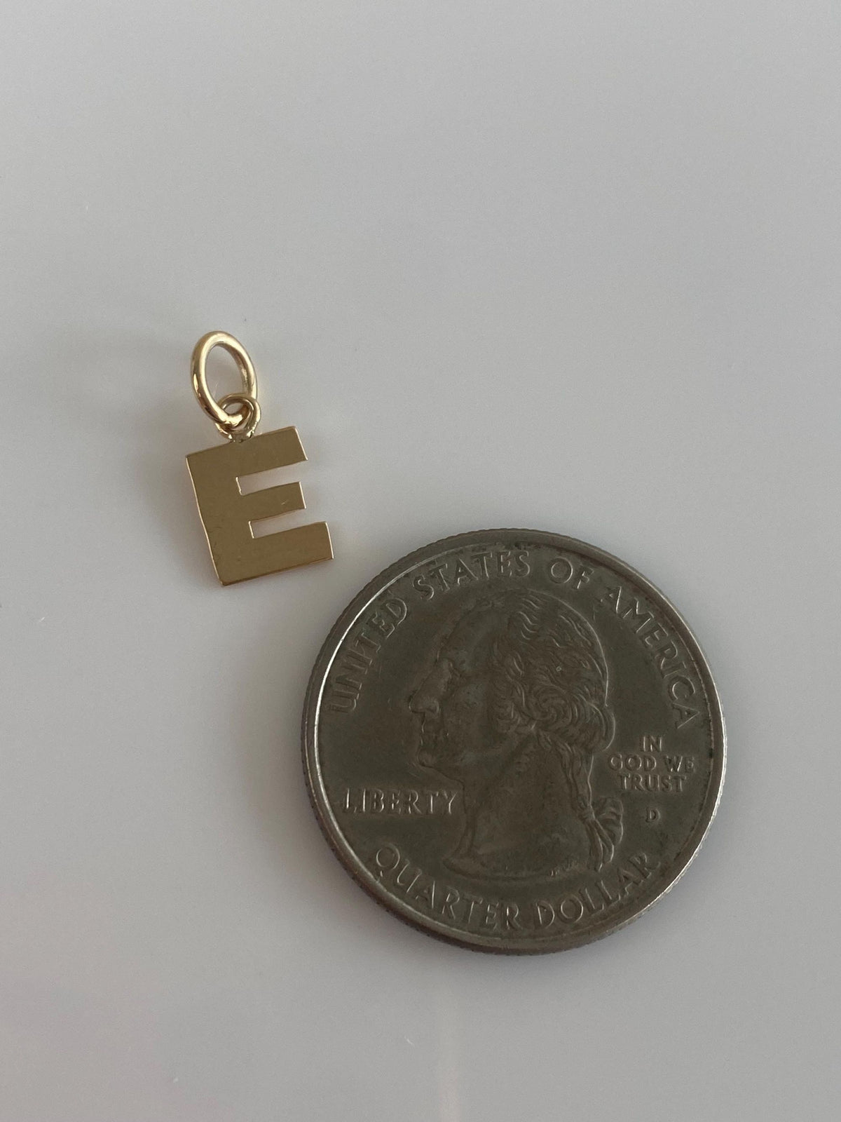 Solid 14k Yellow Gold Initial 'E' Charm