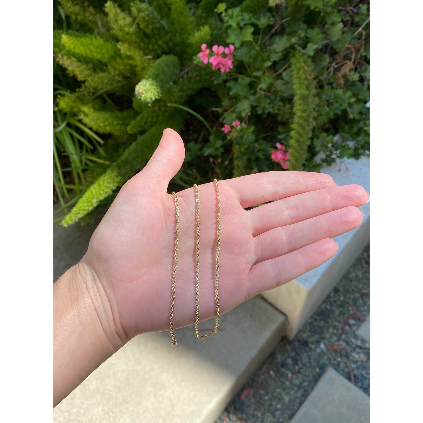 Vintage Solid 14k Yellow Gold Long Rope Chain Necklace - 30 inches