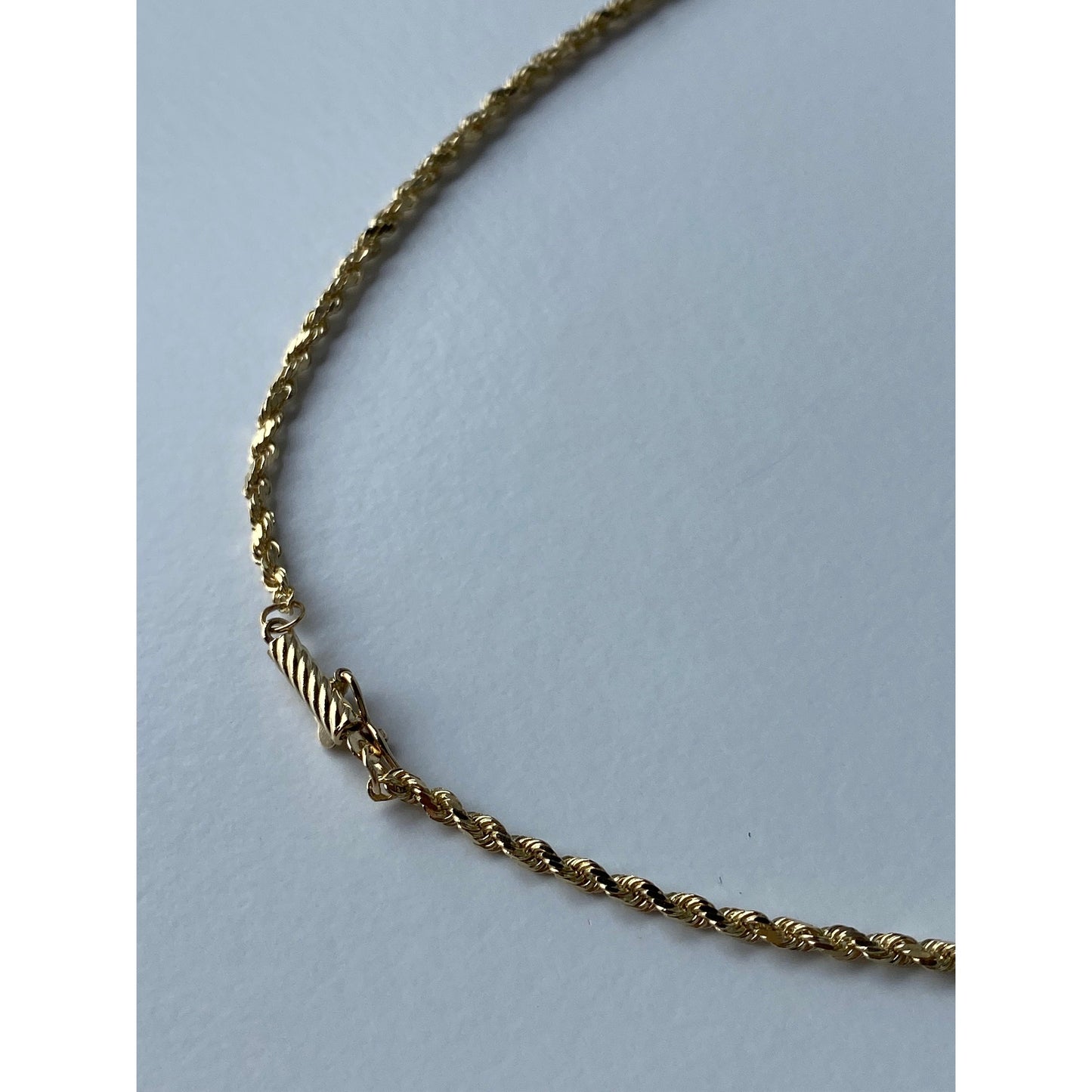 Vintage Solid 14k Yellow Gold Long Rope Chain Necklace - 30 inches