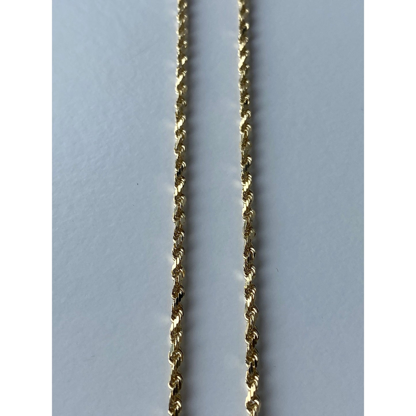 Vintage Solid 14k Yellow Gold Long Rope Chain Necklace - 30 inches