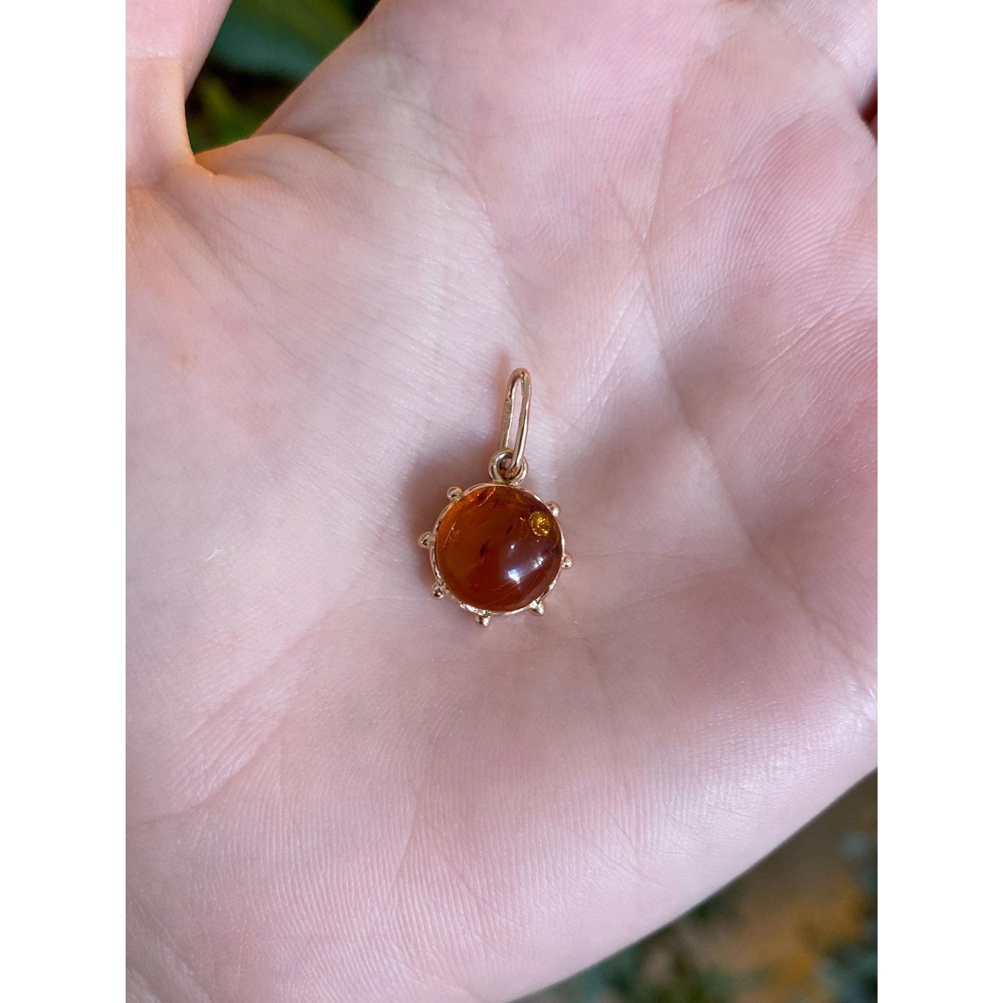 Vintage Solid 14k Yellow Gold Tree Sap Charm