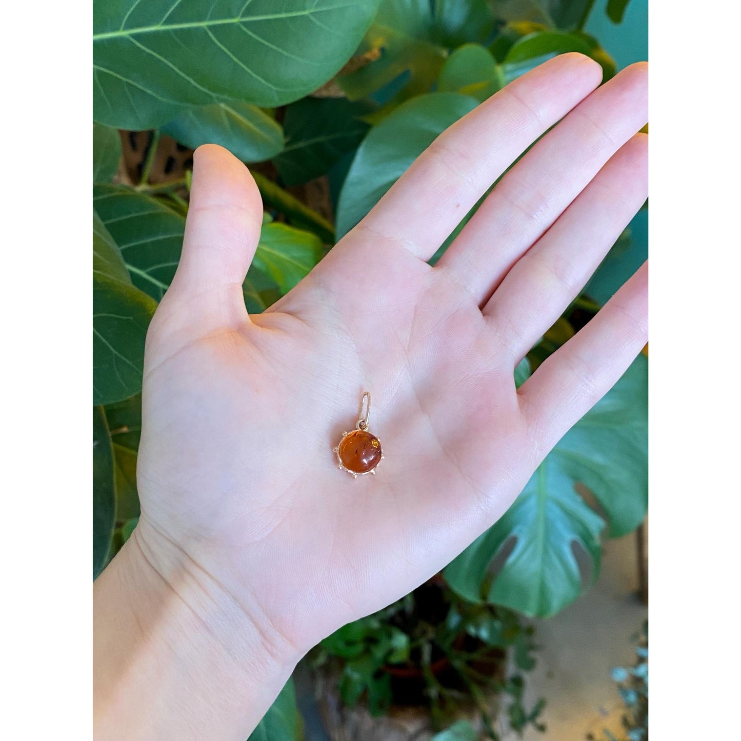 Vintage Solid 14k Yellow Gold Tree Sap Charm