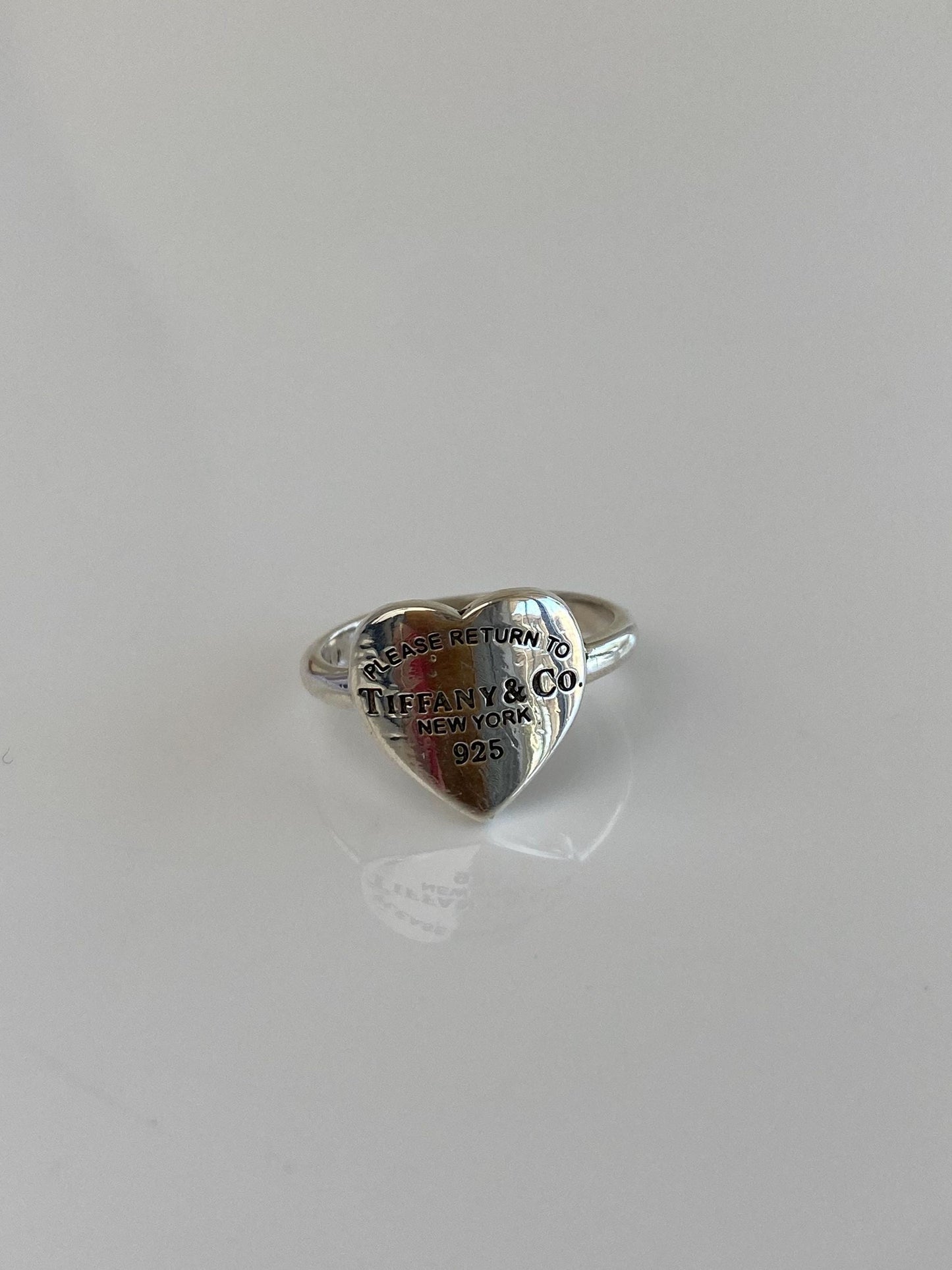 Tiffany & Co. Solid Sterling Silver Heart Ring - Size 5