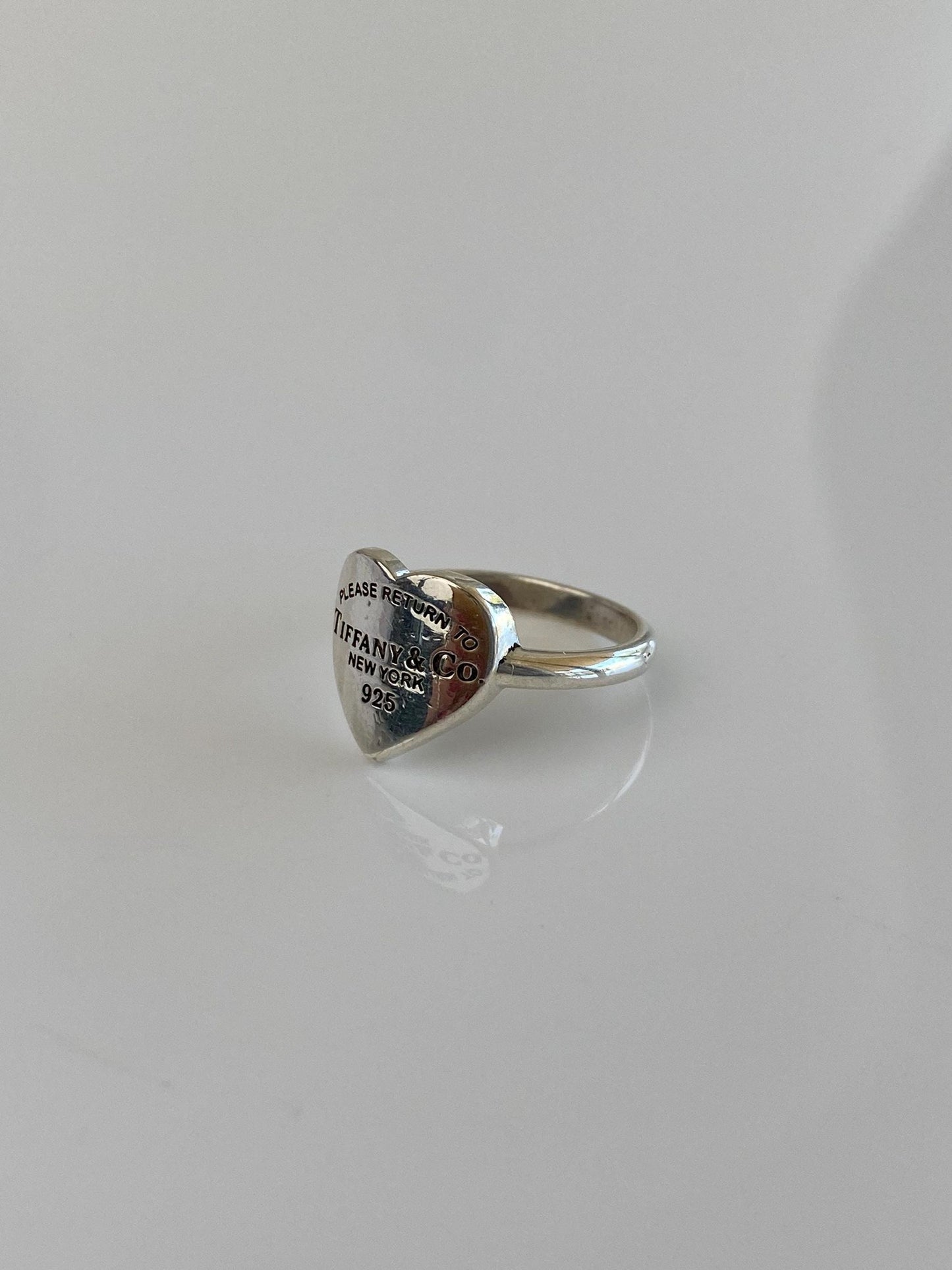 Tiffany & Co. Solid Sterling Silver Heart Ring - Size 5