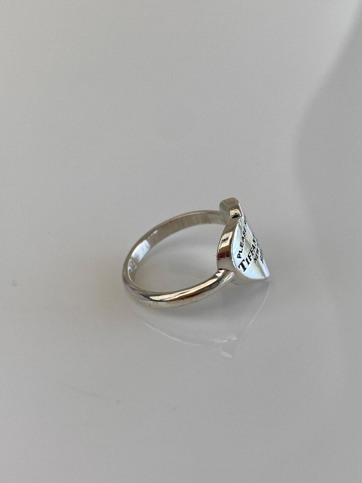 Tiffany & Co. Solid Sterling Silver Heart Ring - Size 5