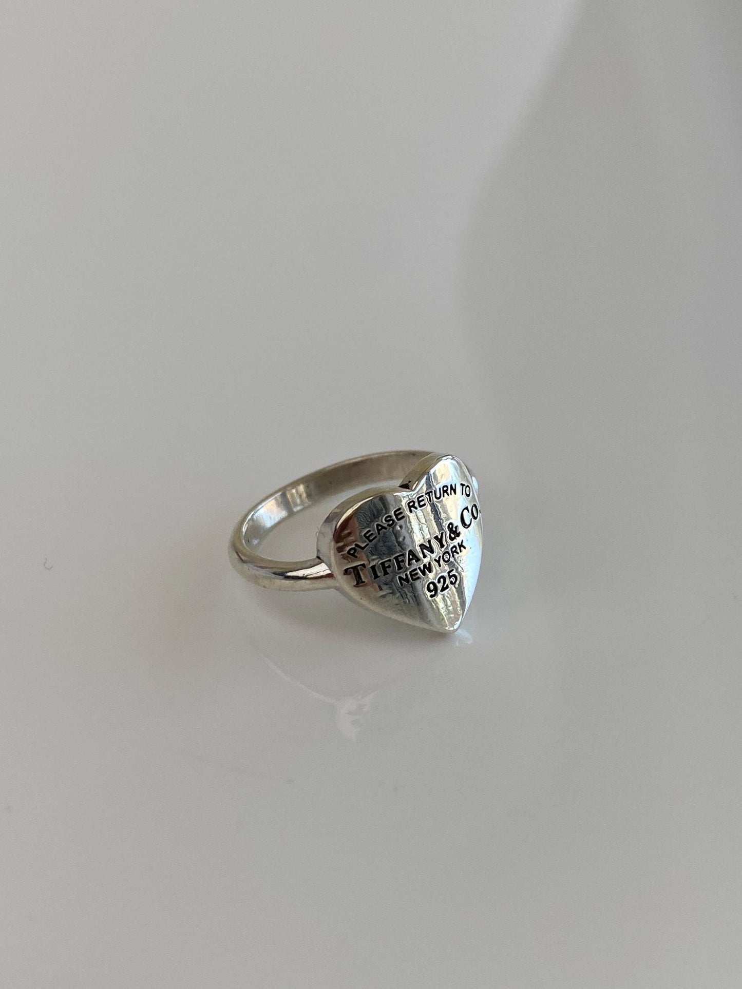 Tiffany & Co. Solid Sterling Silver Heart Ring - Size 5