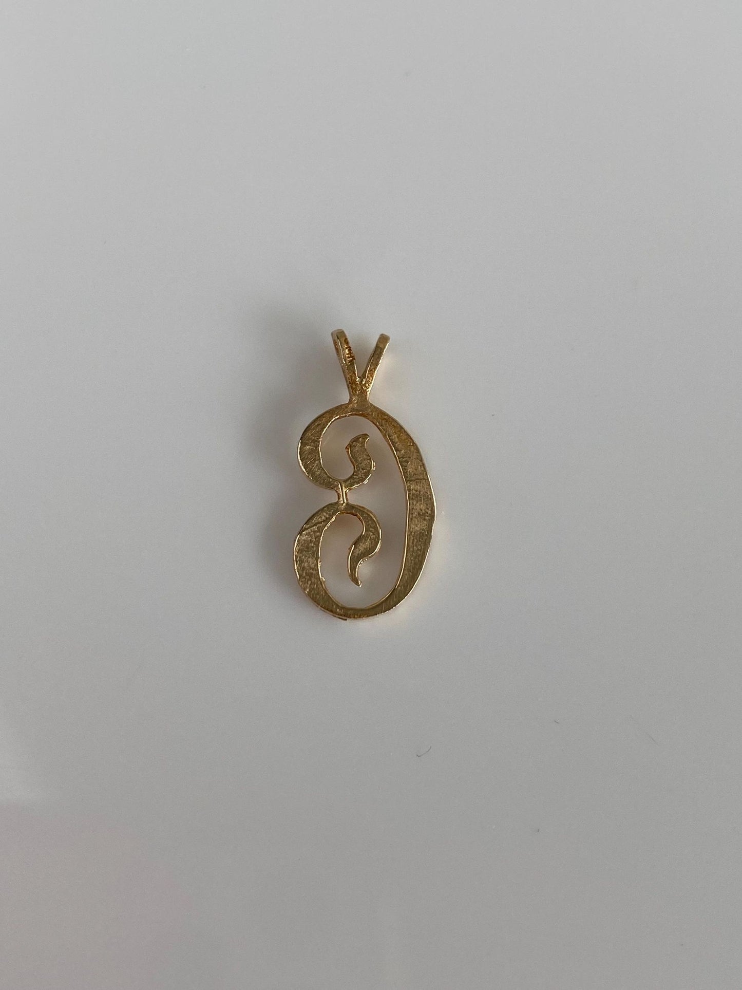 Solid 14k Yellow Gold Diamond Cut Initial "C" Charm