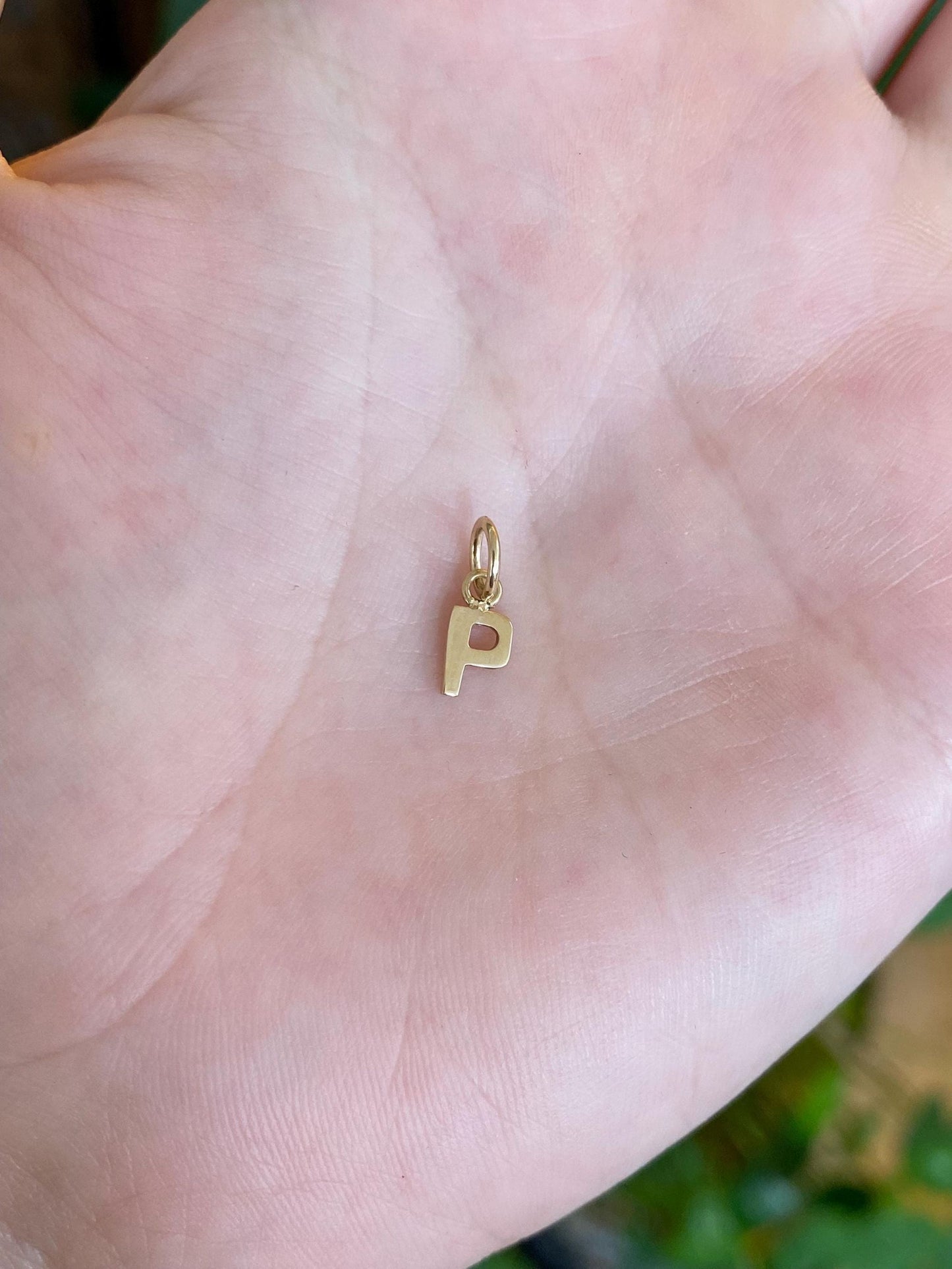 Vintage Solid 14k Yellow Gold Initial 'P' Charm