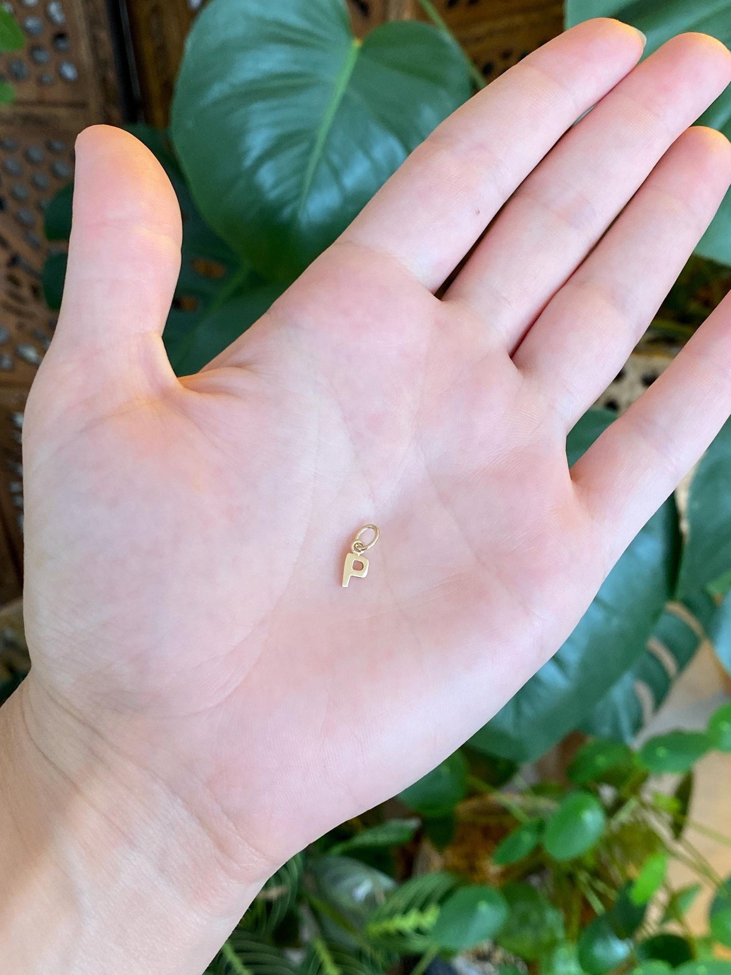 Vintage Solid 14k Yellow Gold Initial 'P' Charm