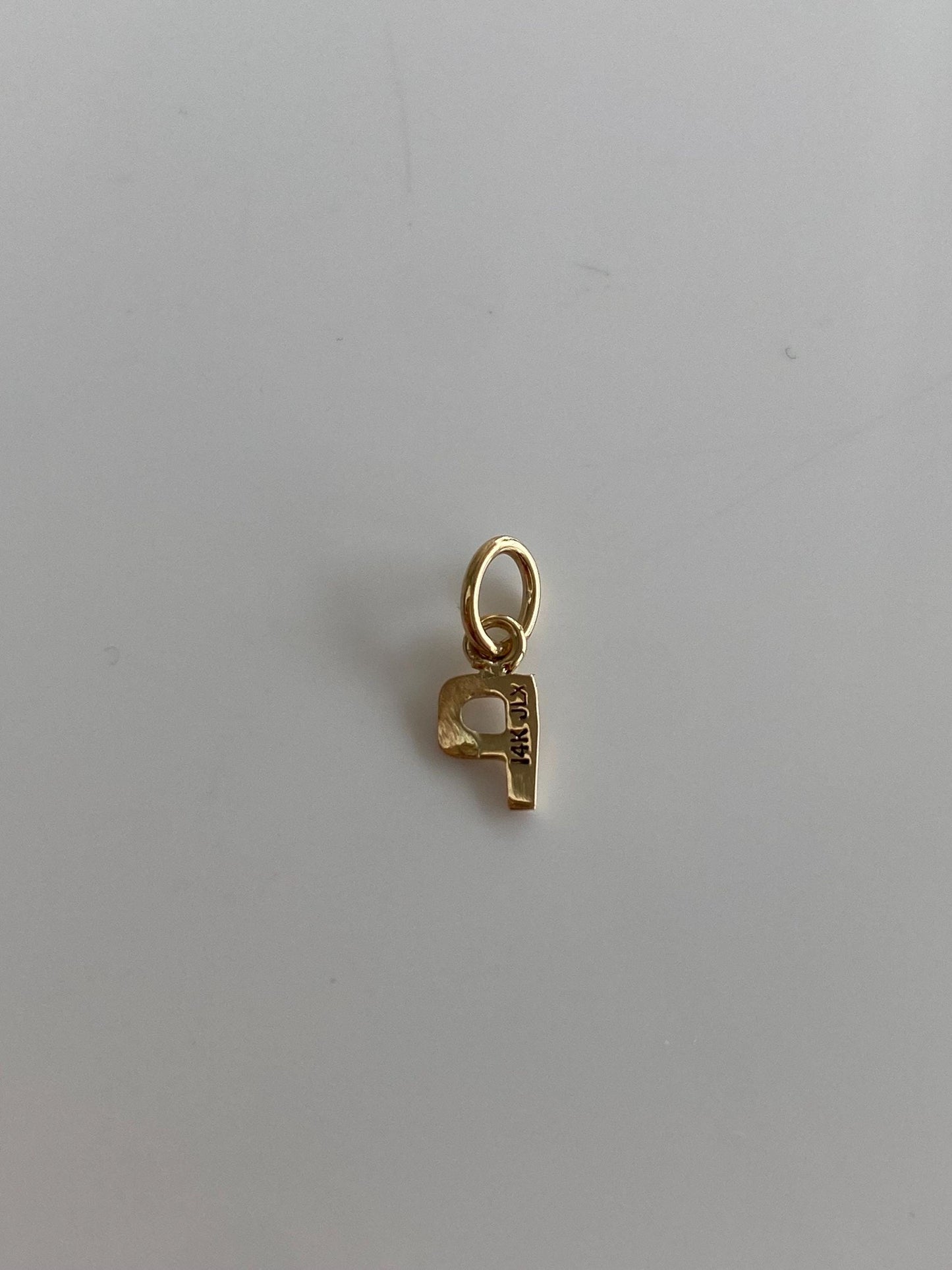 Vintage Solid 14k Yellow Gold Initial 'P' Charm
