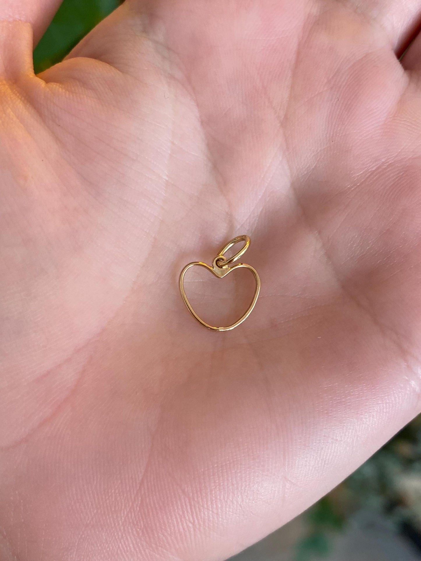 Vintage Solid 14k Yellow Gold Open Heart Charm
