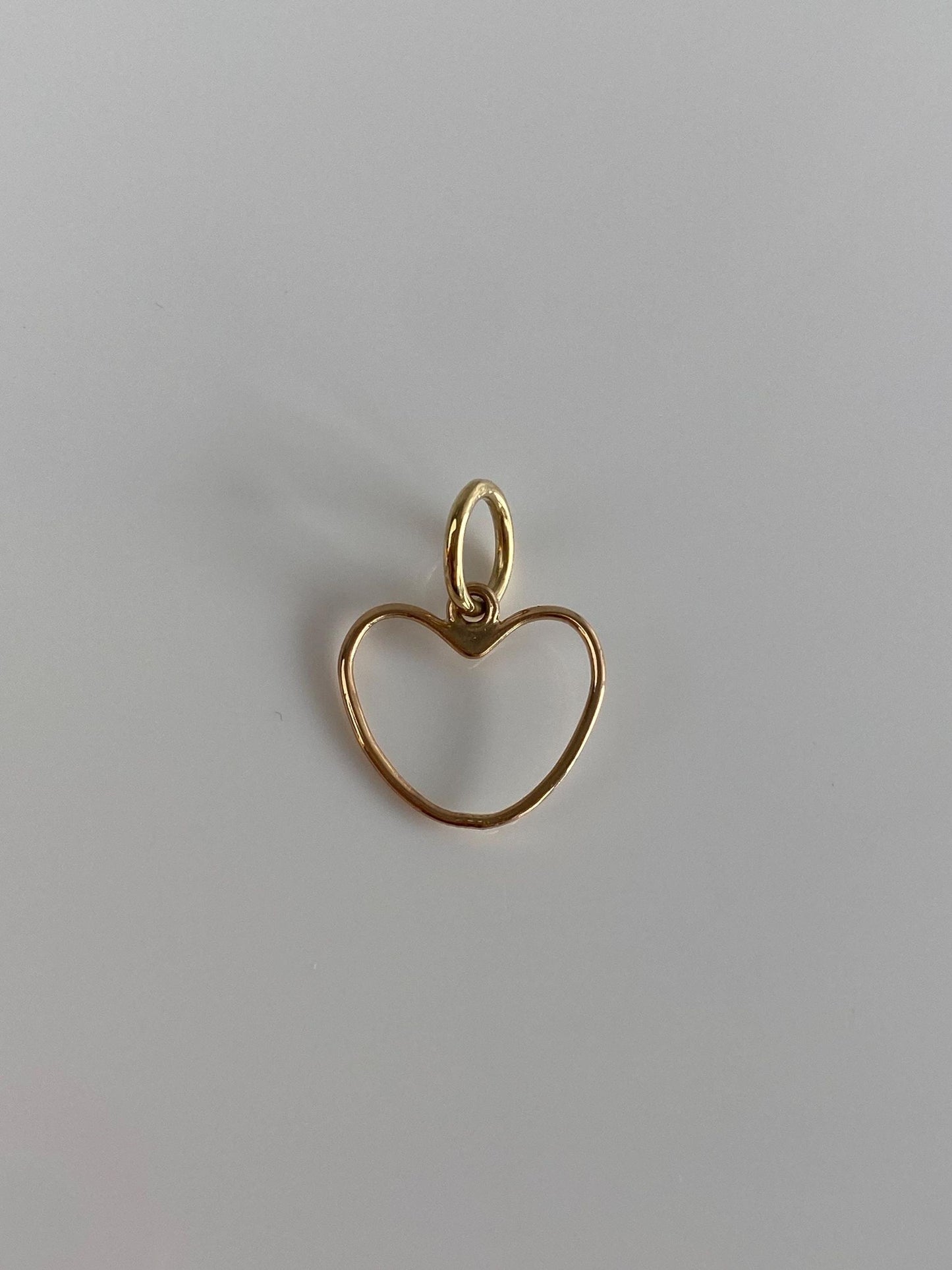 Vintage Solid 14k Yellow Gold Open Heart Charm