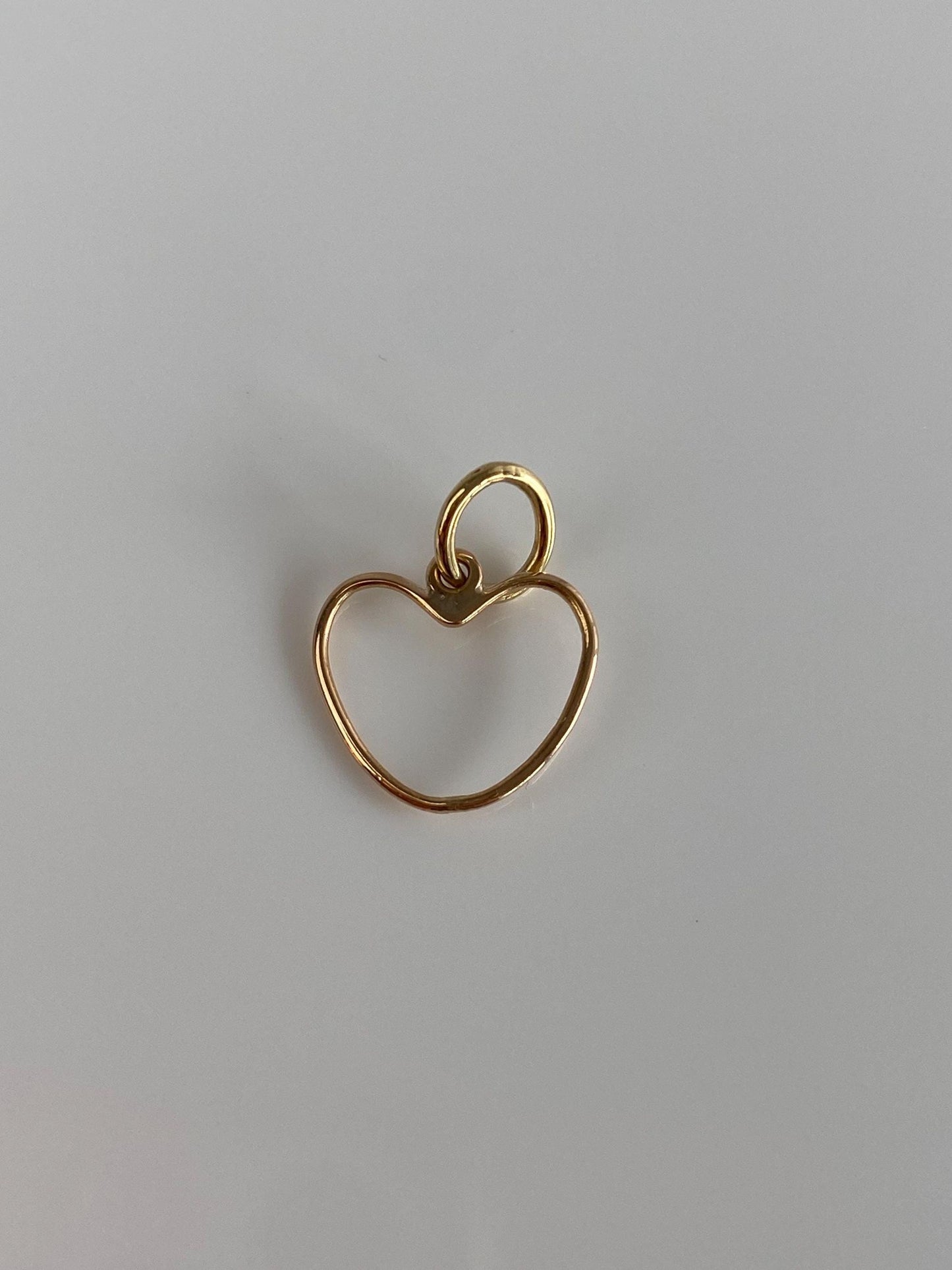 Vintage Solid 14k Yellow Gold Open Heart Charm