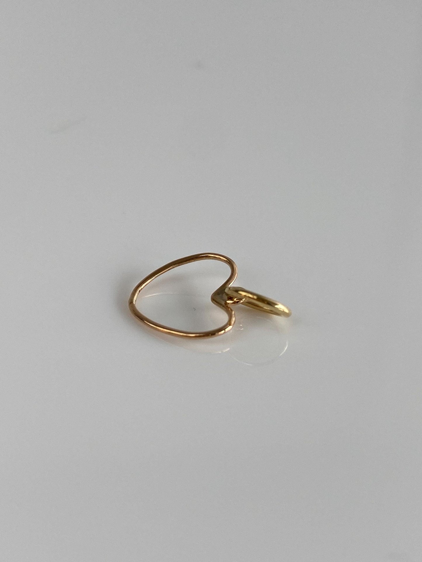Vintage Solid 14k Yellow Gold Open Heart Charm