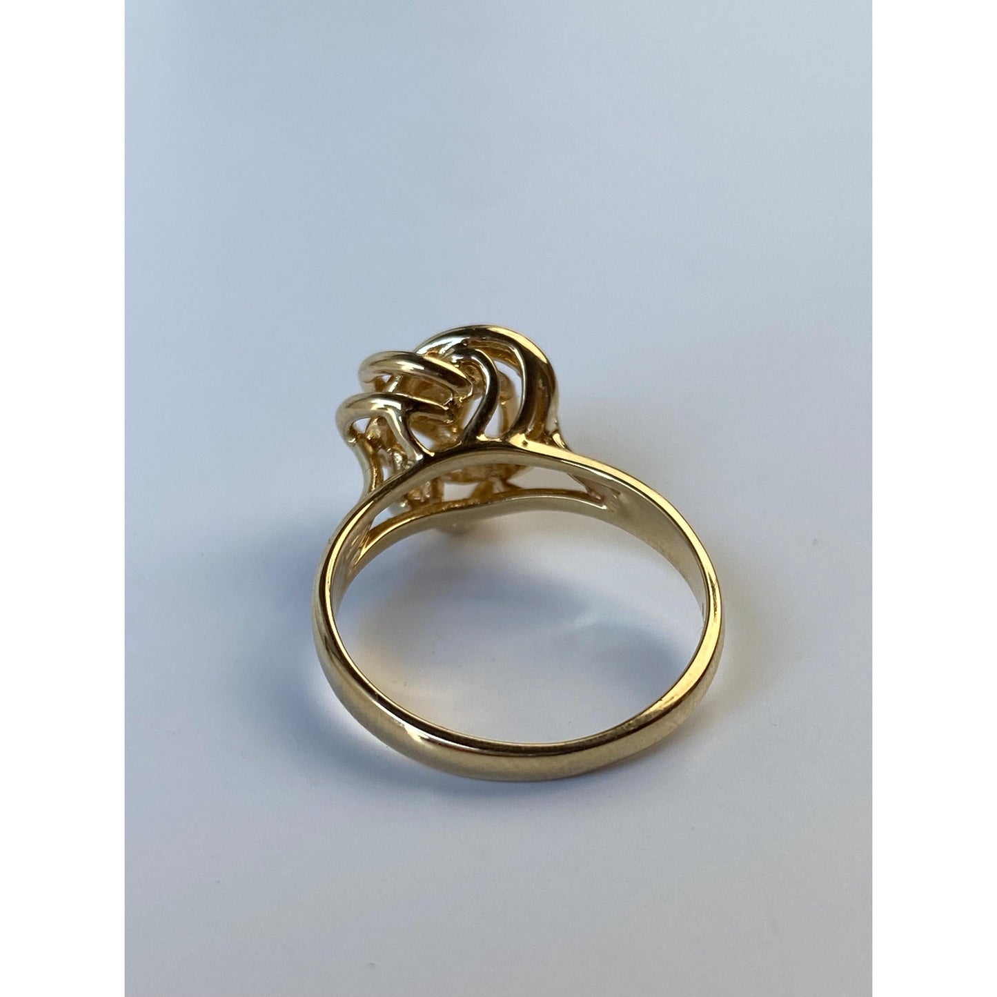 Vintage Solid 14k Yellow Gold Diamond Knot Ring - Size 6.5