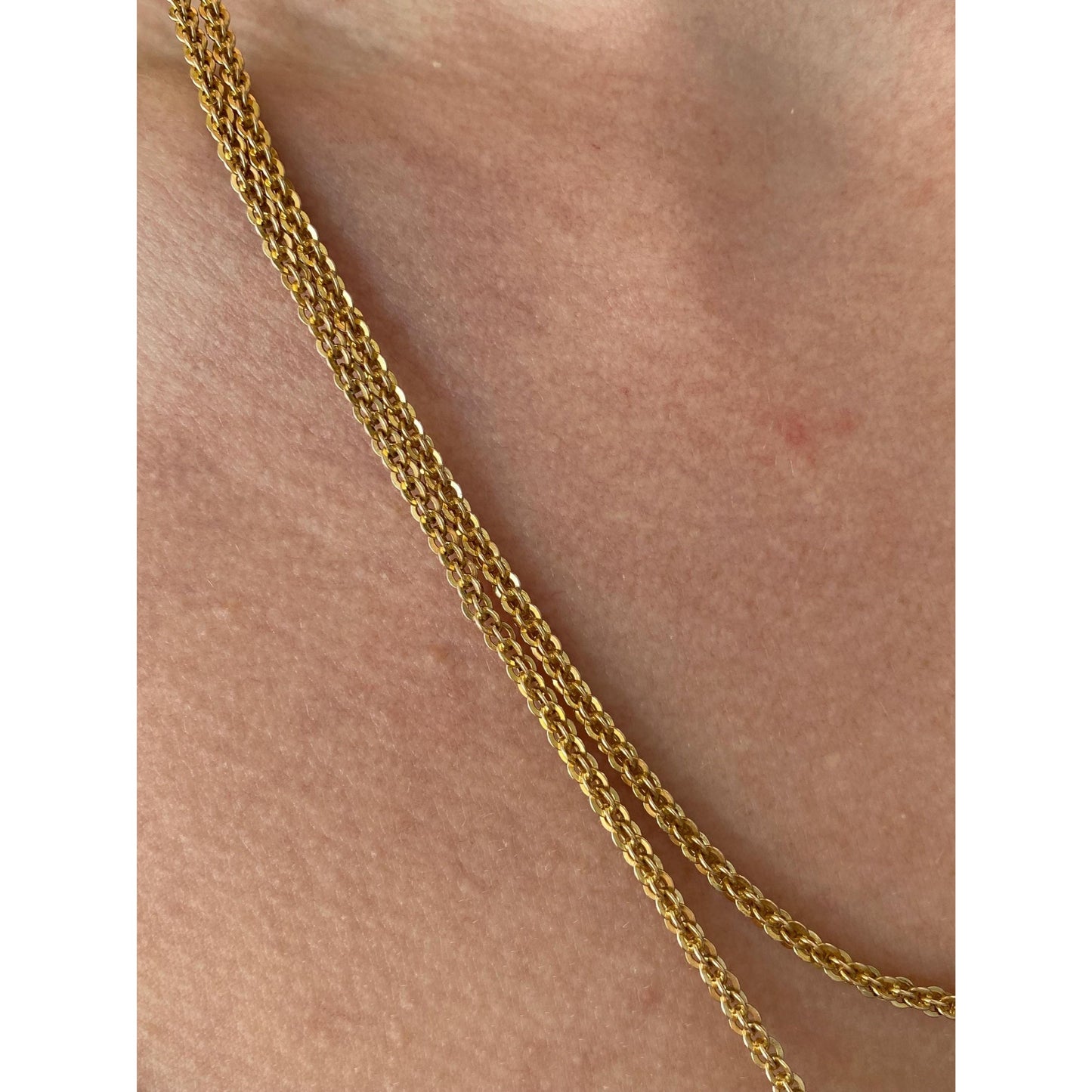 Vintage Solid 14k Yellow Gold Pearl Fancy Link Charm Holder Necklace - 50.5 inches