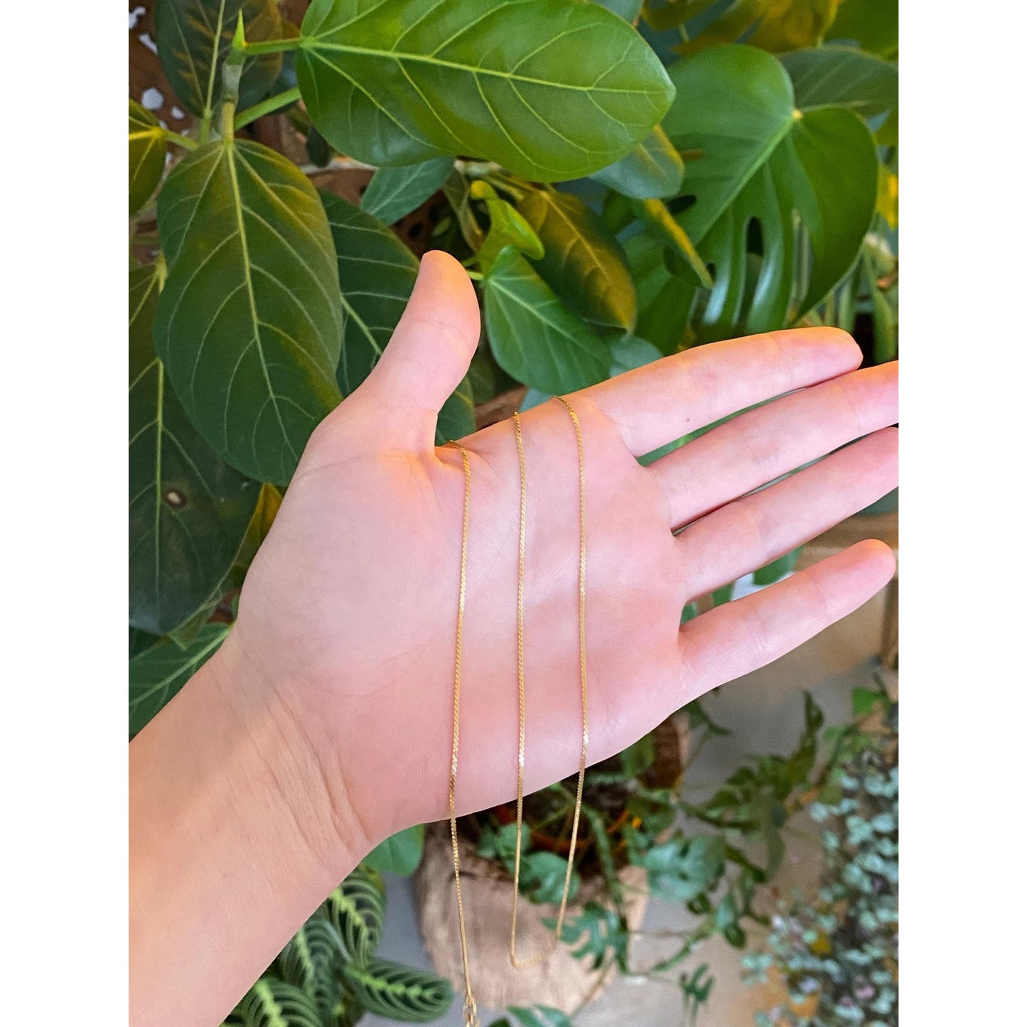 Vintage Solid 14k Yellow Gold Long Serpentine Chain Necklace - 30.25 inches