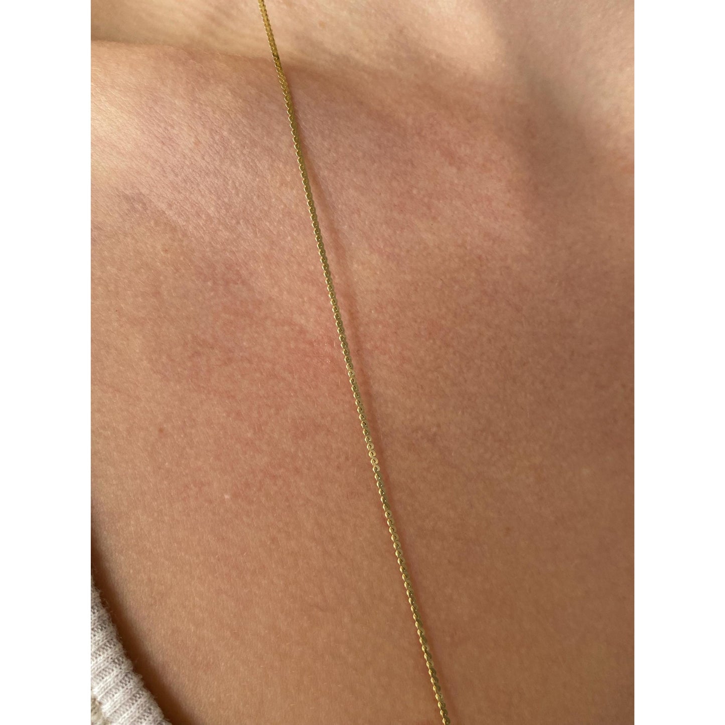 Vintage Solid 14k Yellow Gold Long Serpentine Chain Necklace - 30.25 inches