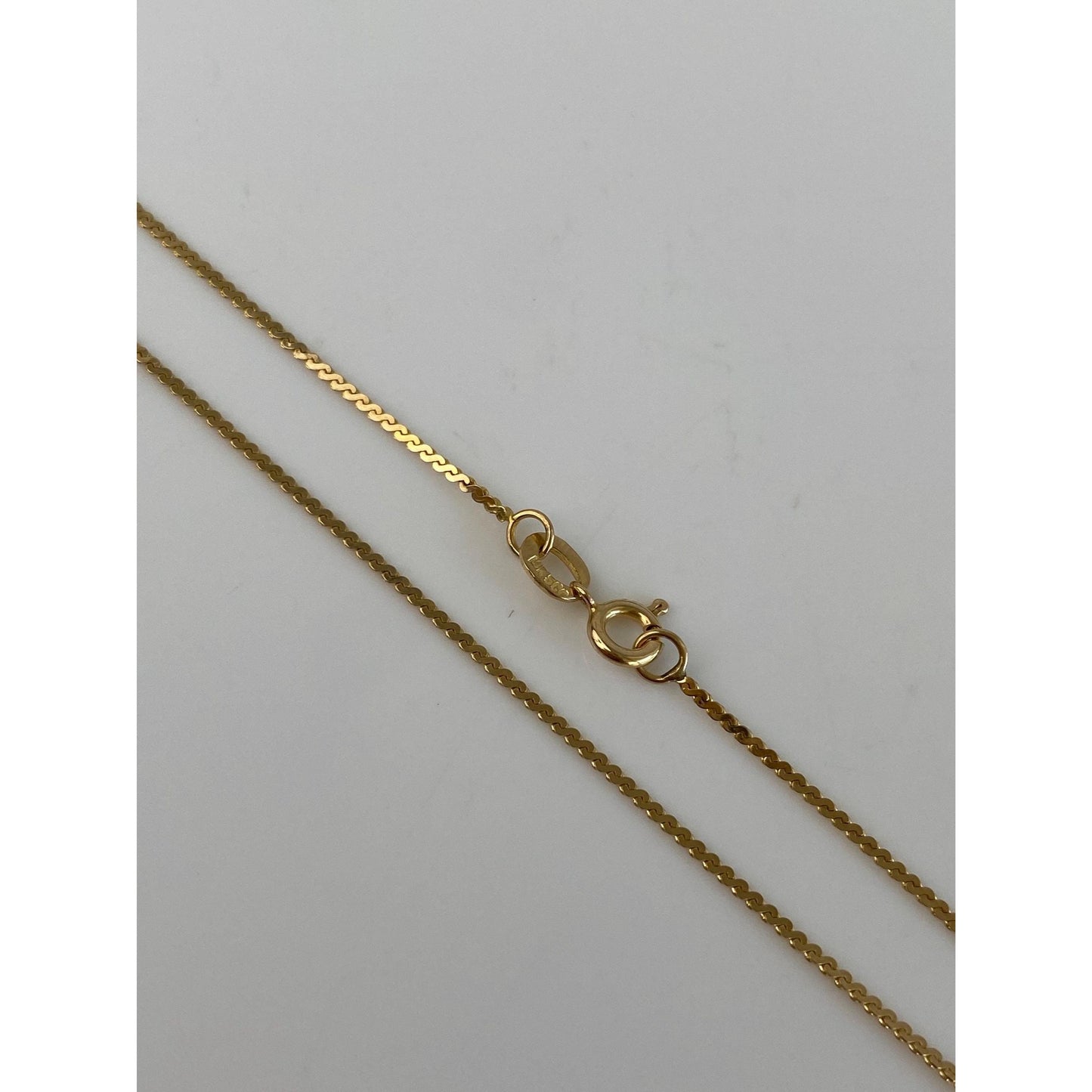 Vintage Solid 14k Yellow Gold Long Serpentine Chain Necklace - 30.25 inches