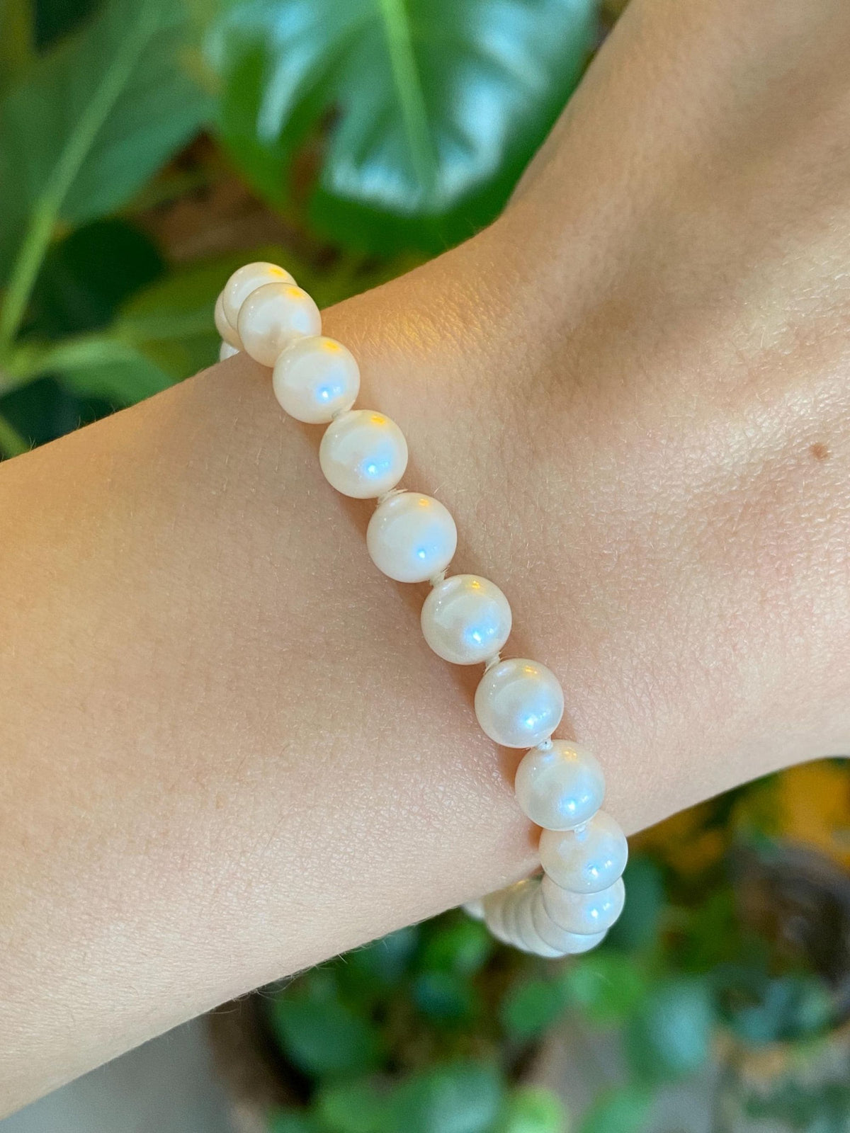Vintage Solid 14k Yellow Gold Pearl Strand Bracelet - 7.5 inches