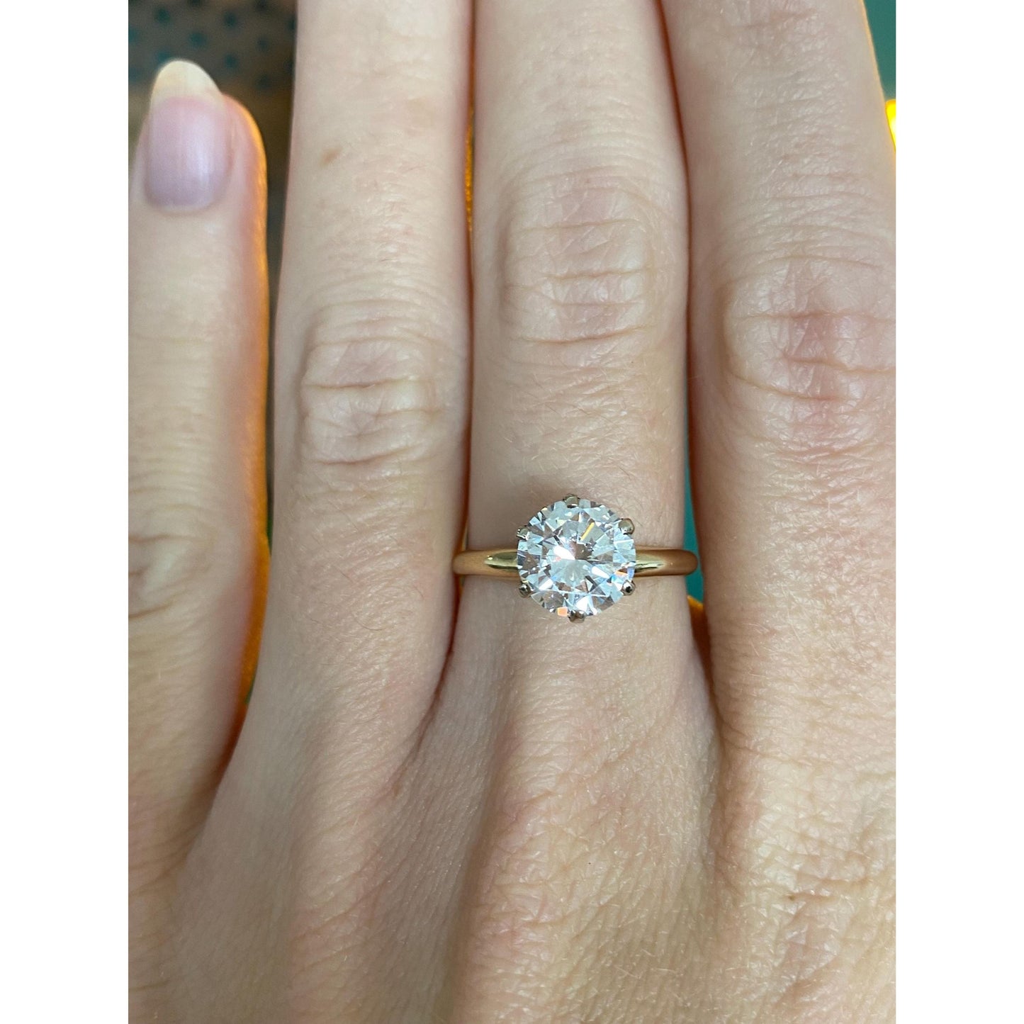 Solid 14k Yellow Gold Cubic Zirconia Ring - Size 6.25