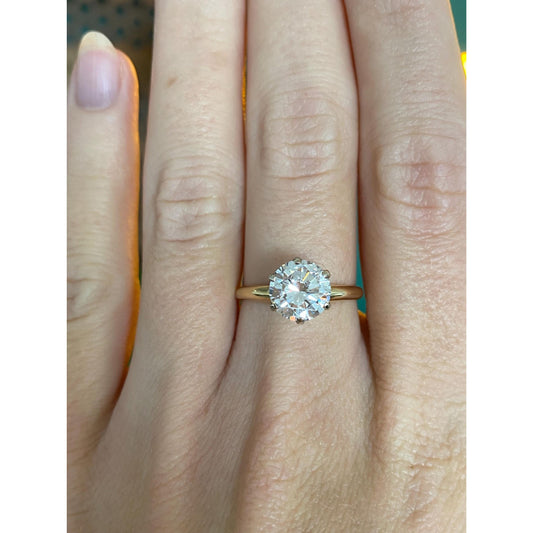 Solid 14k Yellow Gold Cubic Zirconia Ring - Size 6.25