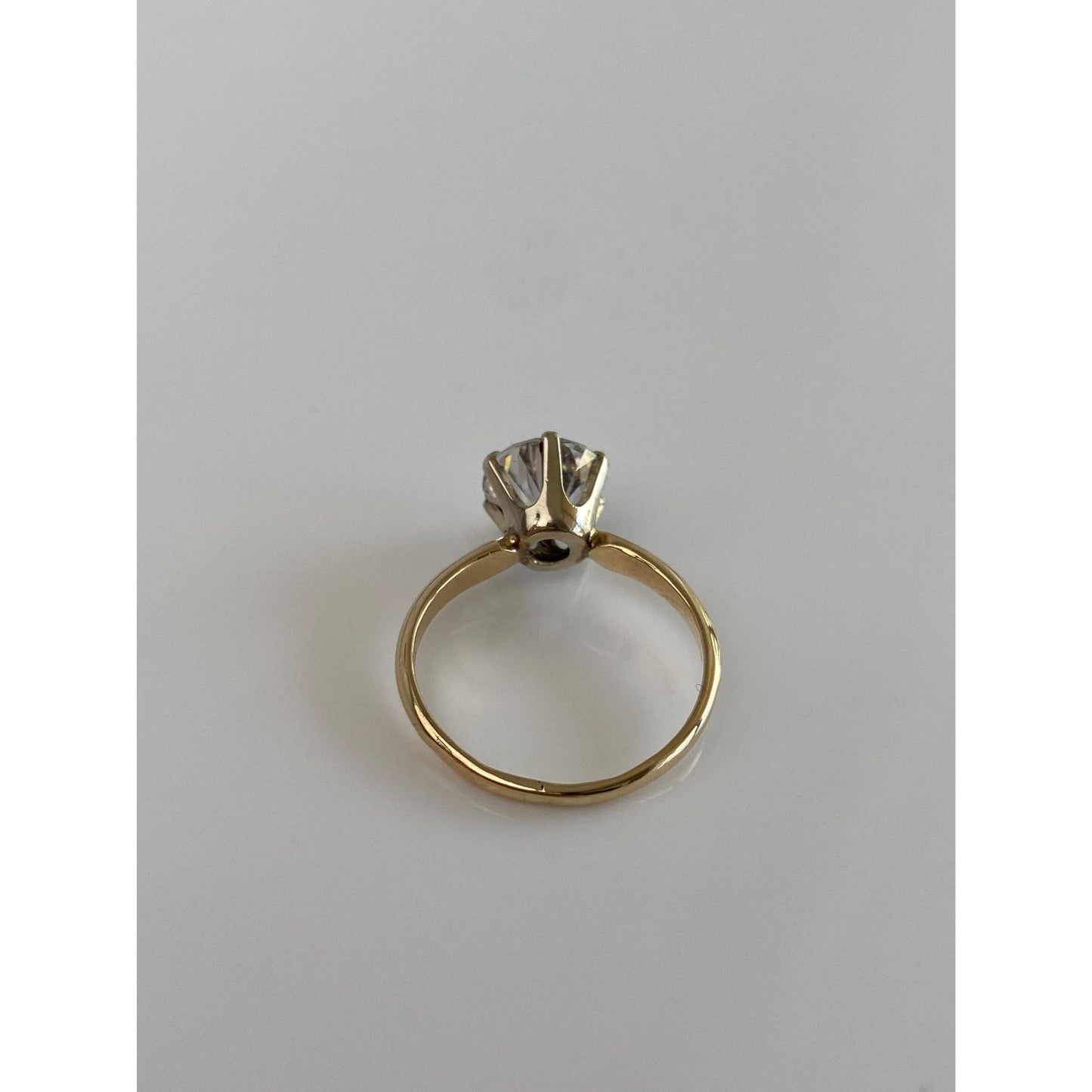 Solid 14k Yellow Gold Cubic Zirconia Ring - Size 6.25