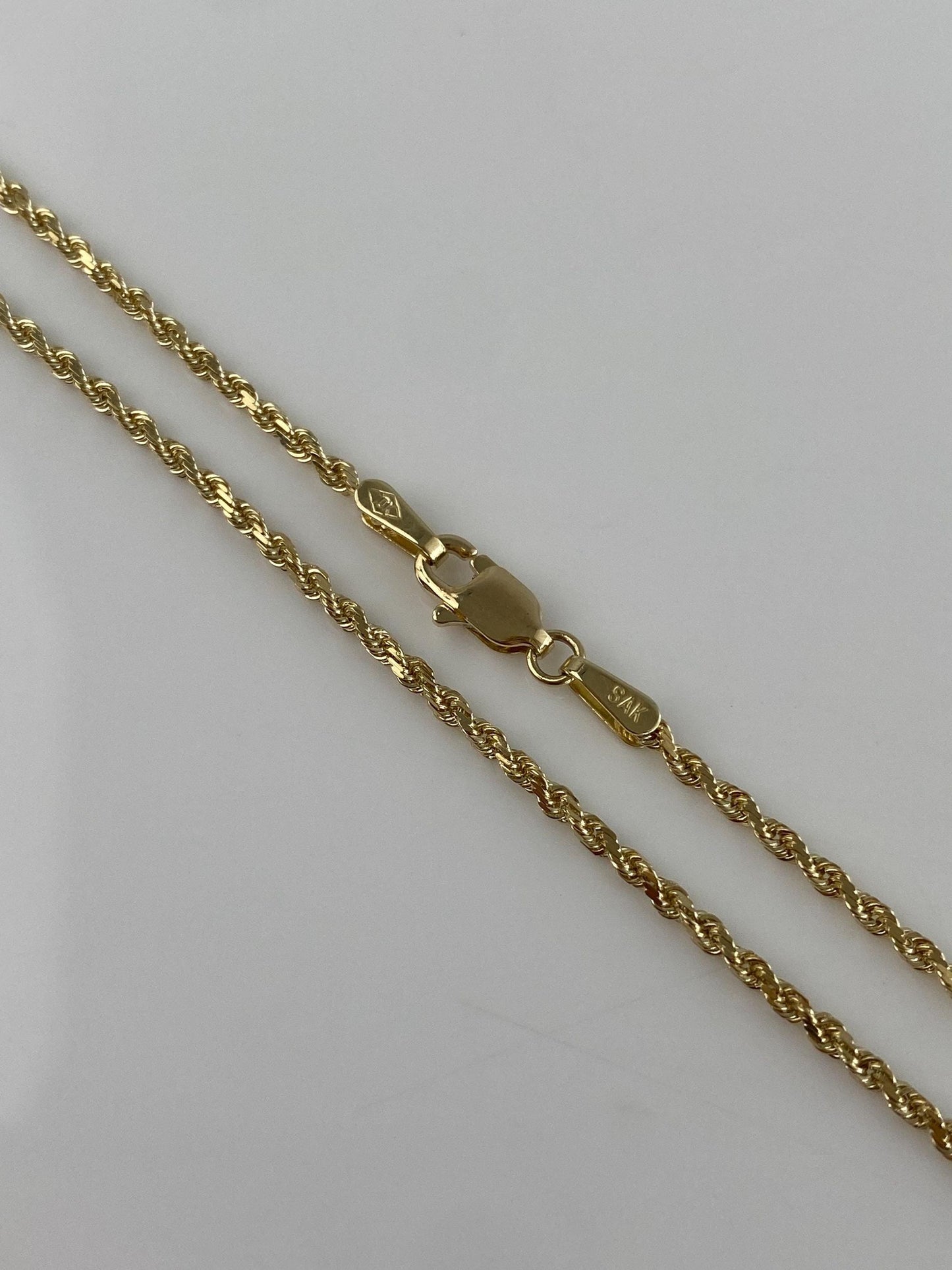 Vintage Solid 10k Yellow Gold Dainty Rope Chain Necklace - 18 inches