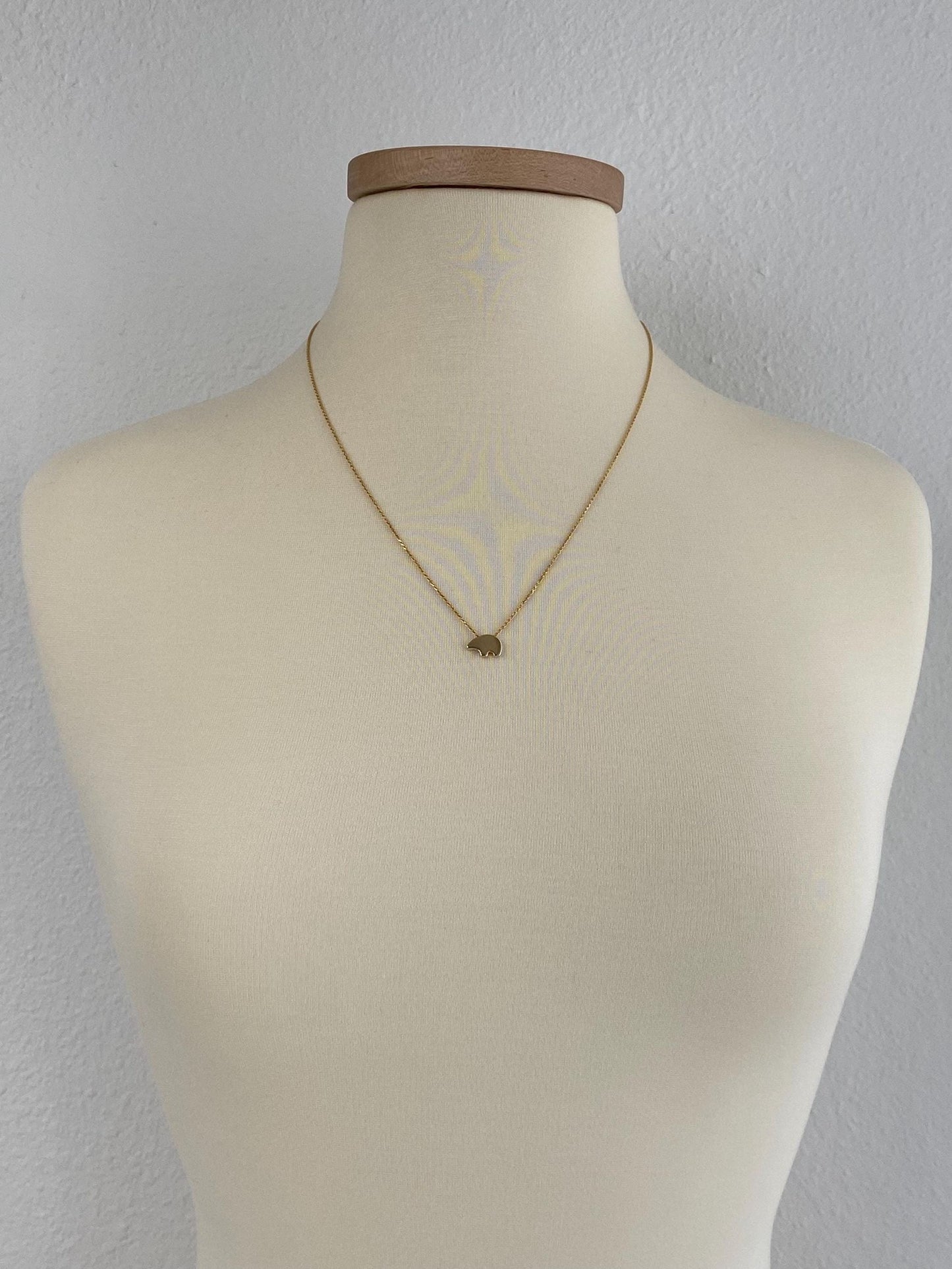 Vintage Solid 14k Yellow Gold Bear Slim Rope Chain Necklace - 21.25 inches
