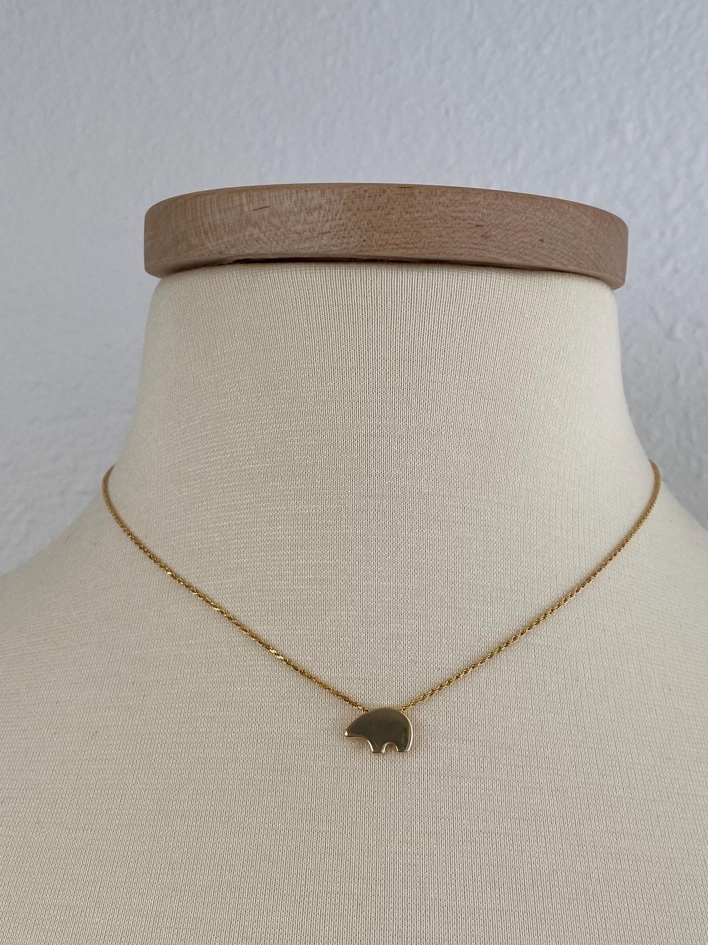 Vintage Solid 14k Yellow Gold Bear Slim Rope Chain Necklace - 21.25 inches