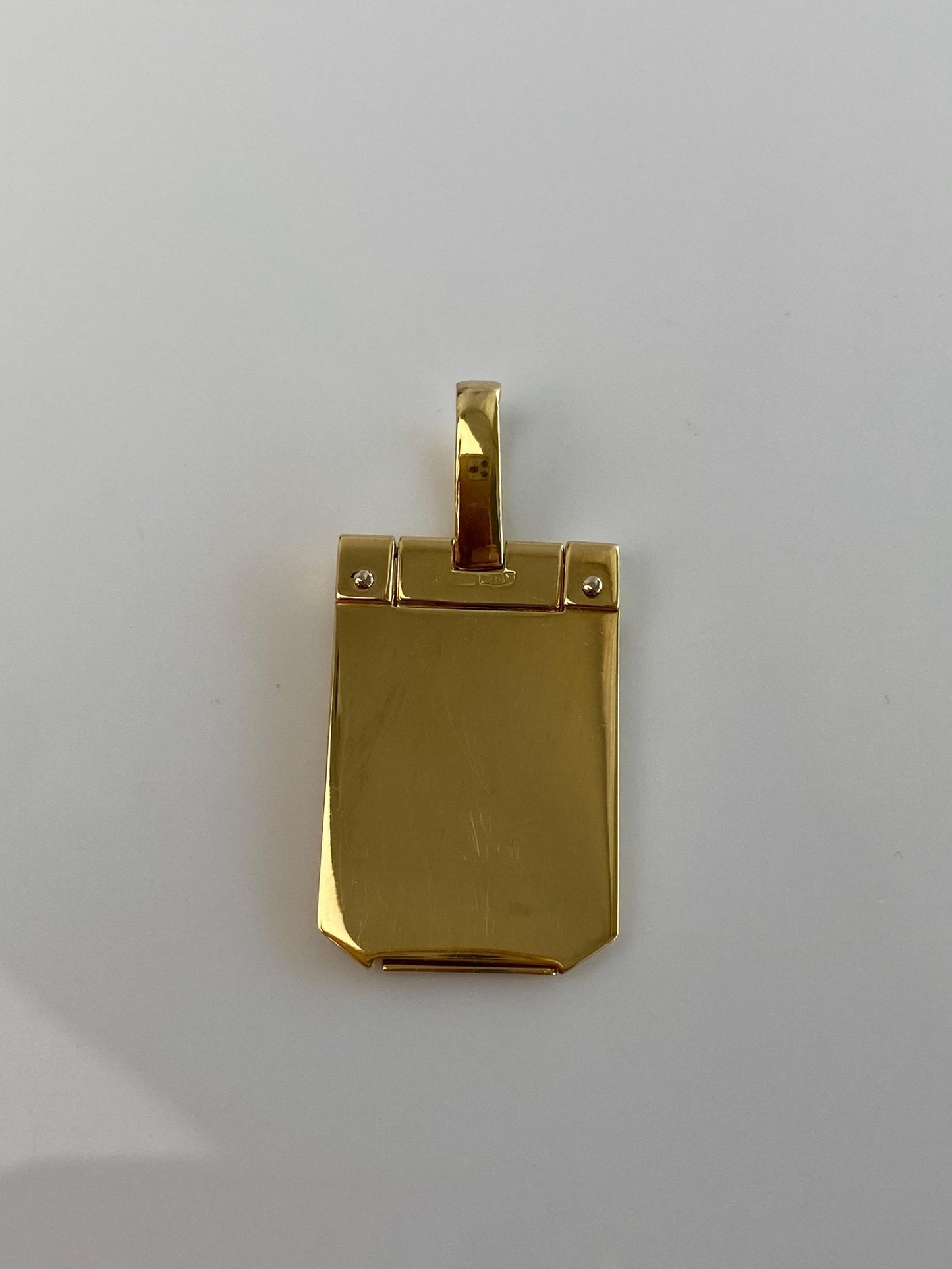Vintage Solid 18k Tri-Tone Gold Tag Charm