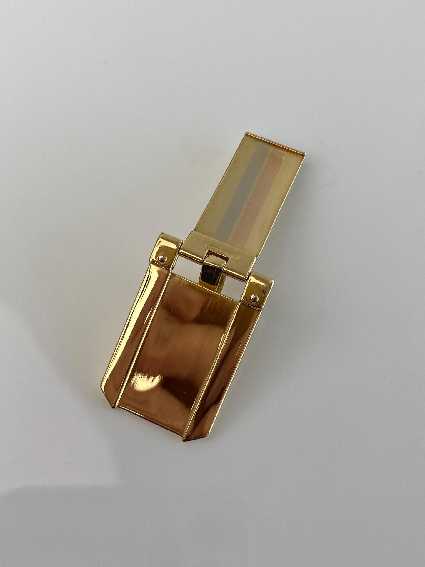 Vintage Solid 18k Tri-Tone Gold Tag Charm