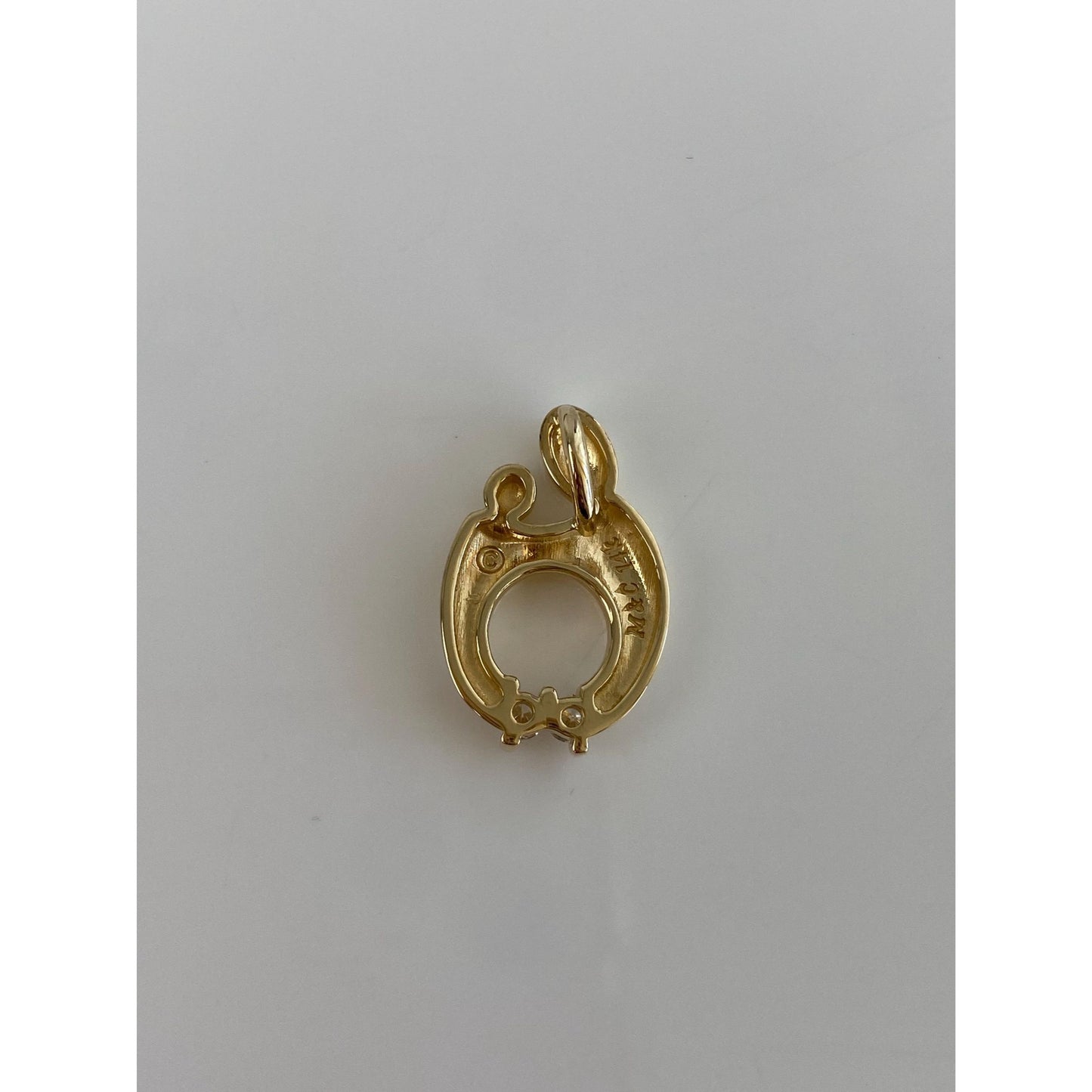 Solid 14k Yellow Gold Diamond Mother & Child Abstract Charm
