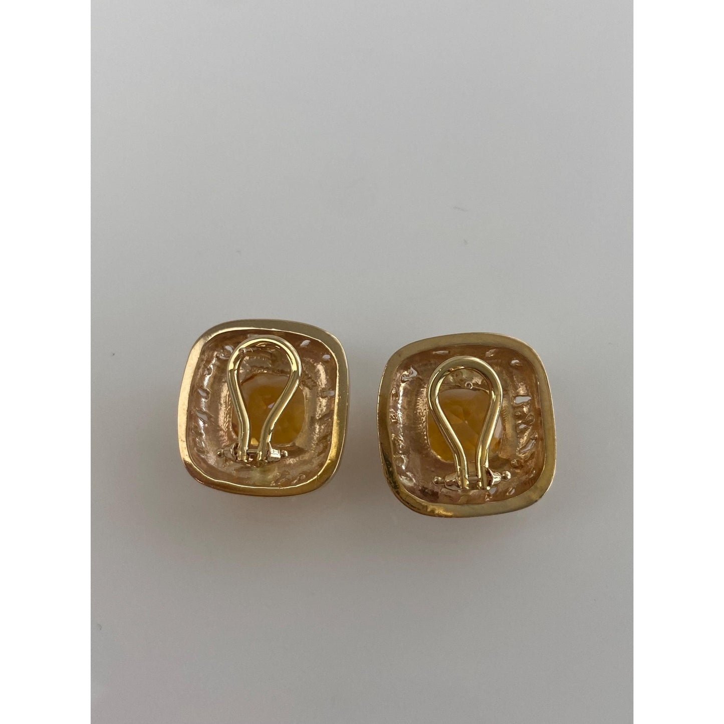 Solid 14k Yellow Gold Citrine Drop Earrings