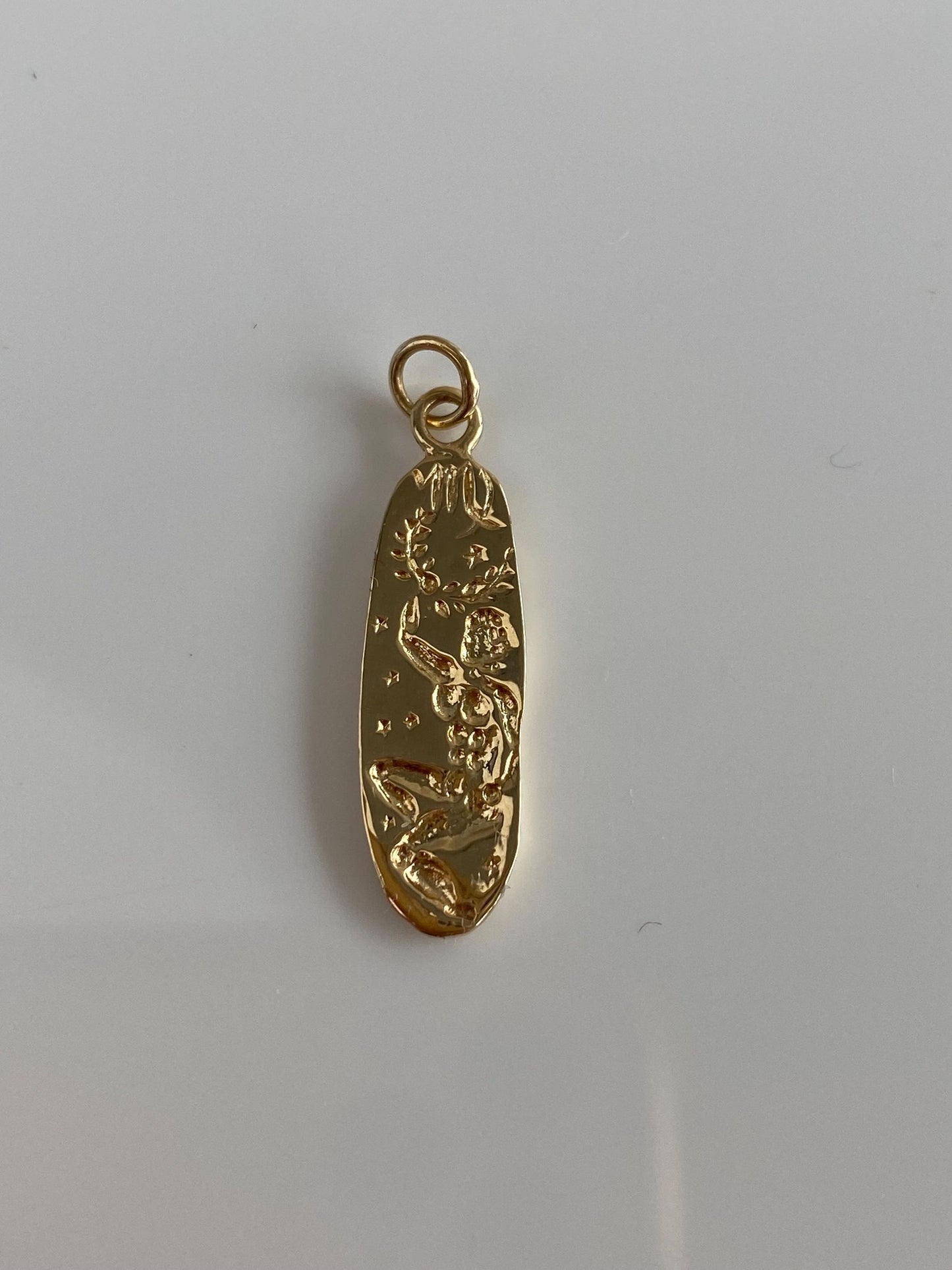 Vintage Solid 14k Yellow Gold Virgo Charm