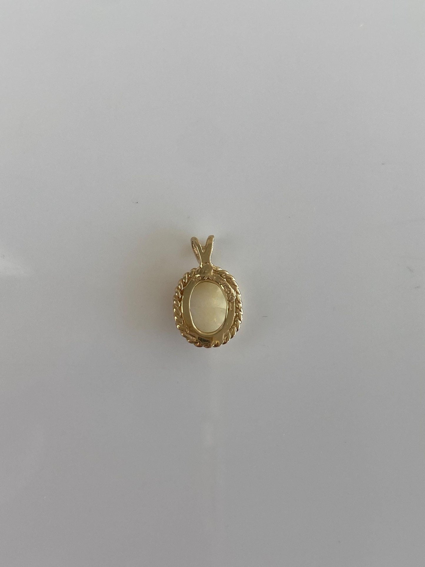 Vintage Solid 14k Yellow Gold Opal Charm