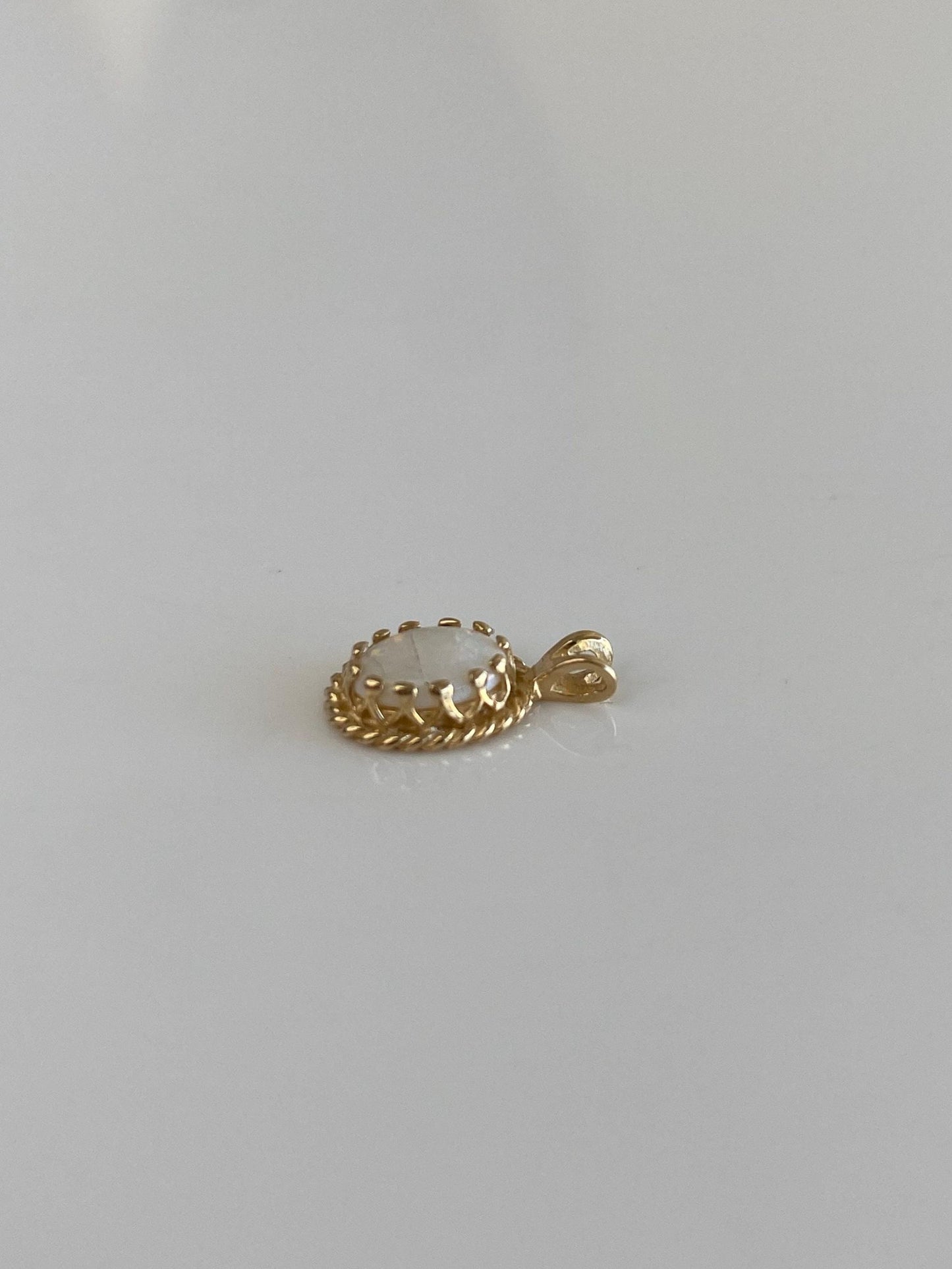 Vintage Solid 14k Yellow Gold Opal Charm