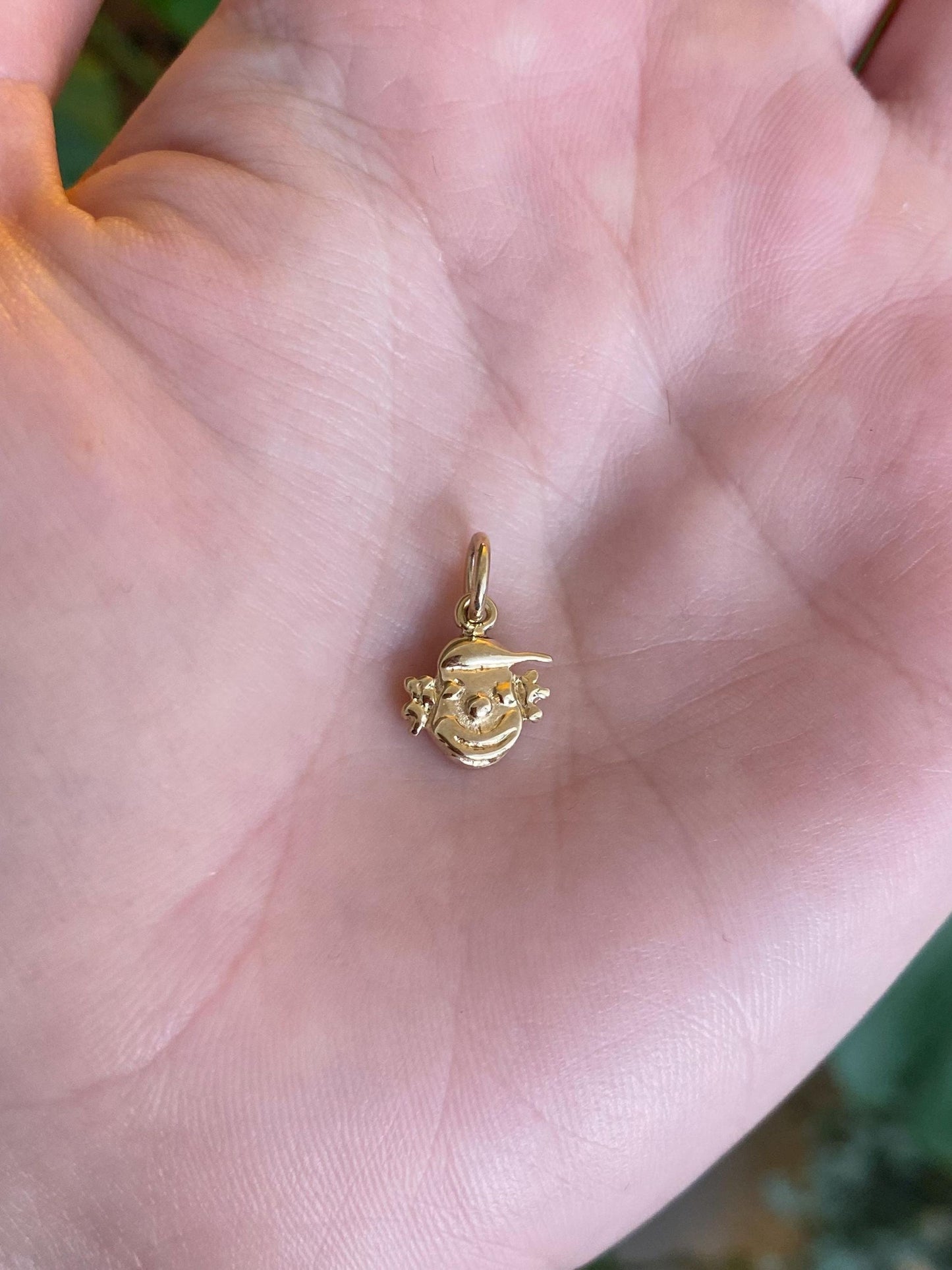 Vintage Solid 14k Yellow Gold Child Clown Charm
