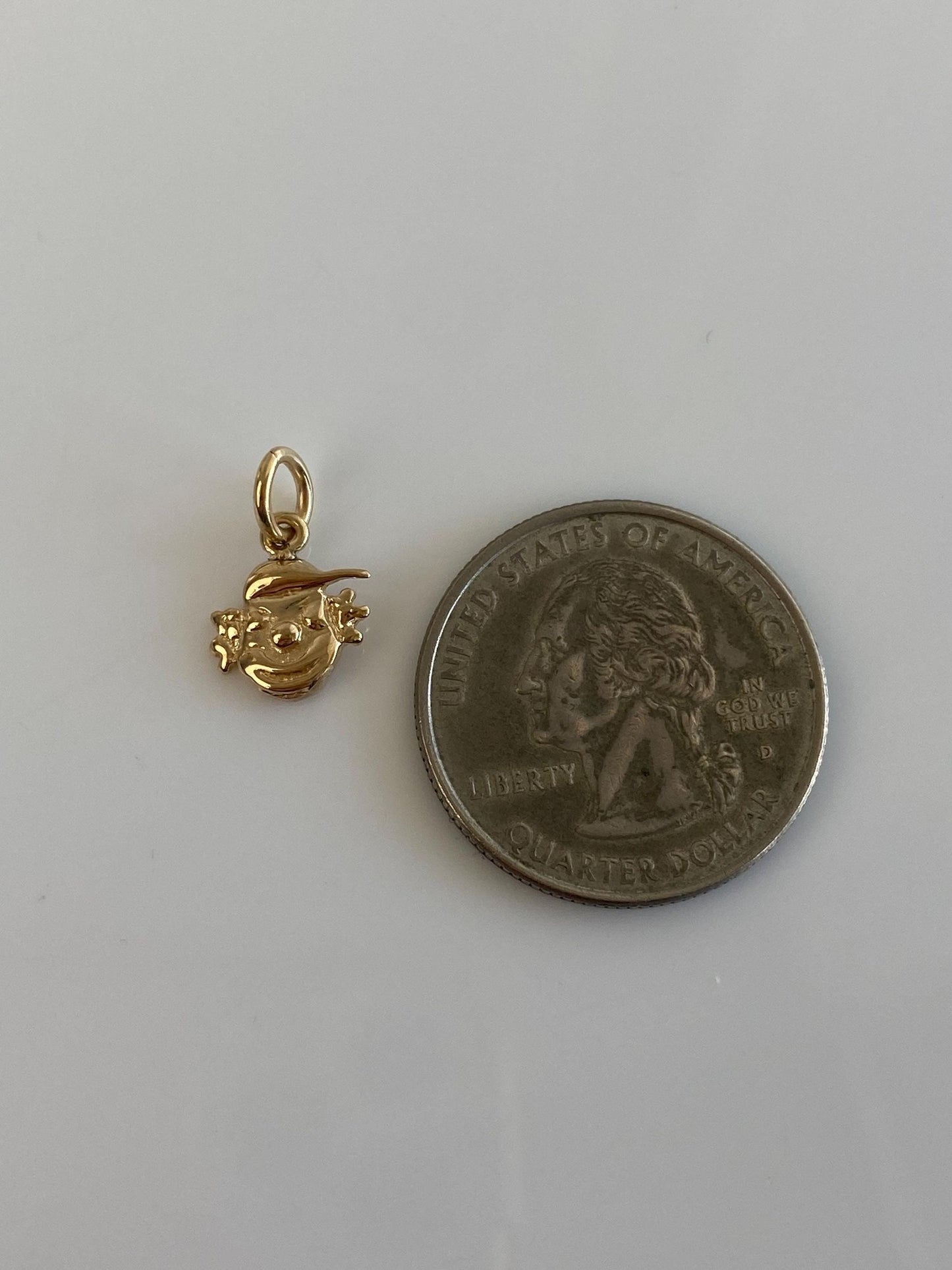 Vintage Solid 14k Yellow Gold Child Clown Charm