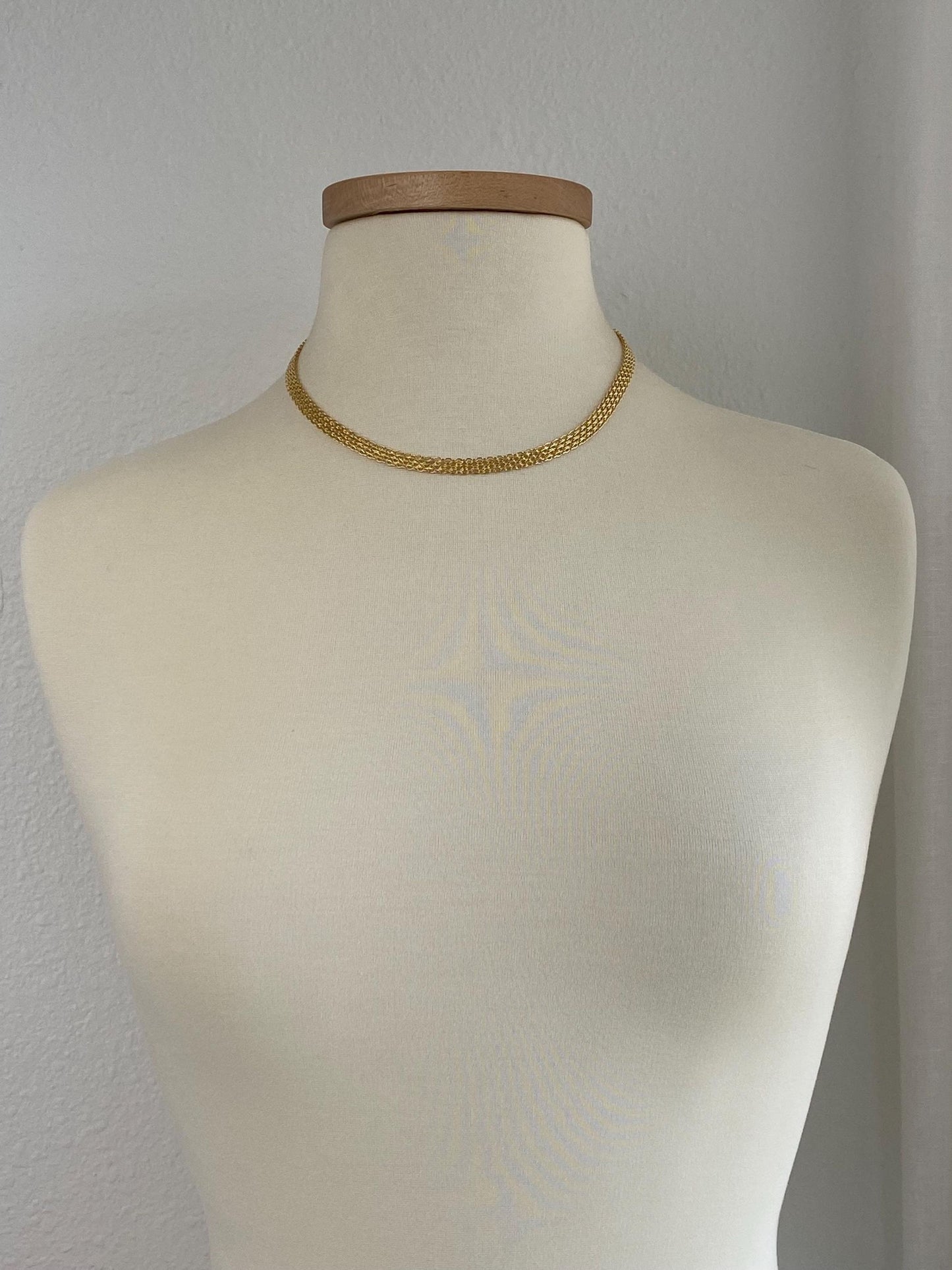 Vintage Solid 14k Yellow Gold Bismark Chain Necklace - 18 inches