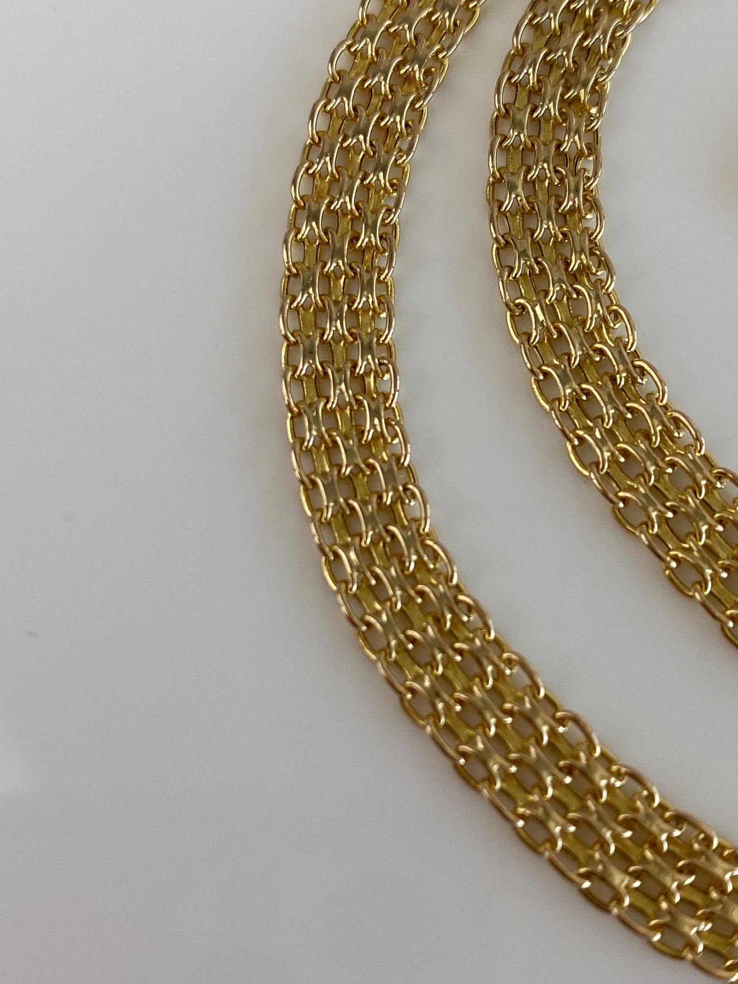Vintage Solid 14k Yellow Gold Bismark Chain Necklace - 18 inches