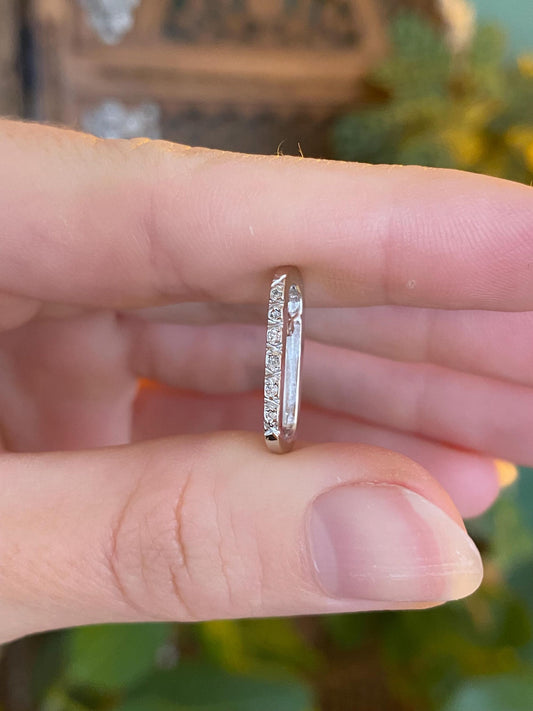 Vintage Solid 14k White Gold Diamond Charm