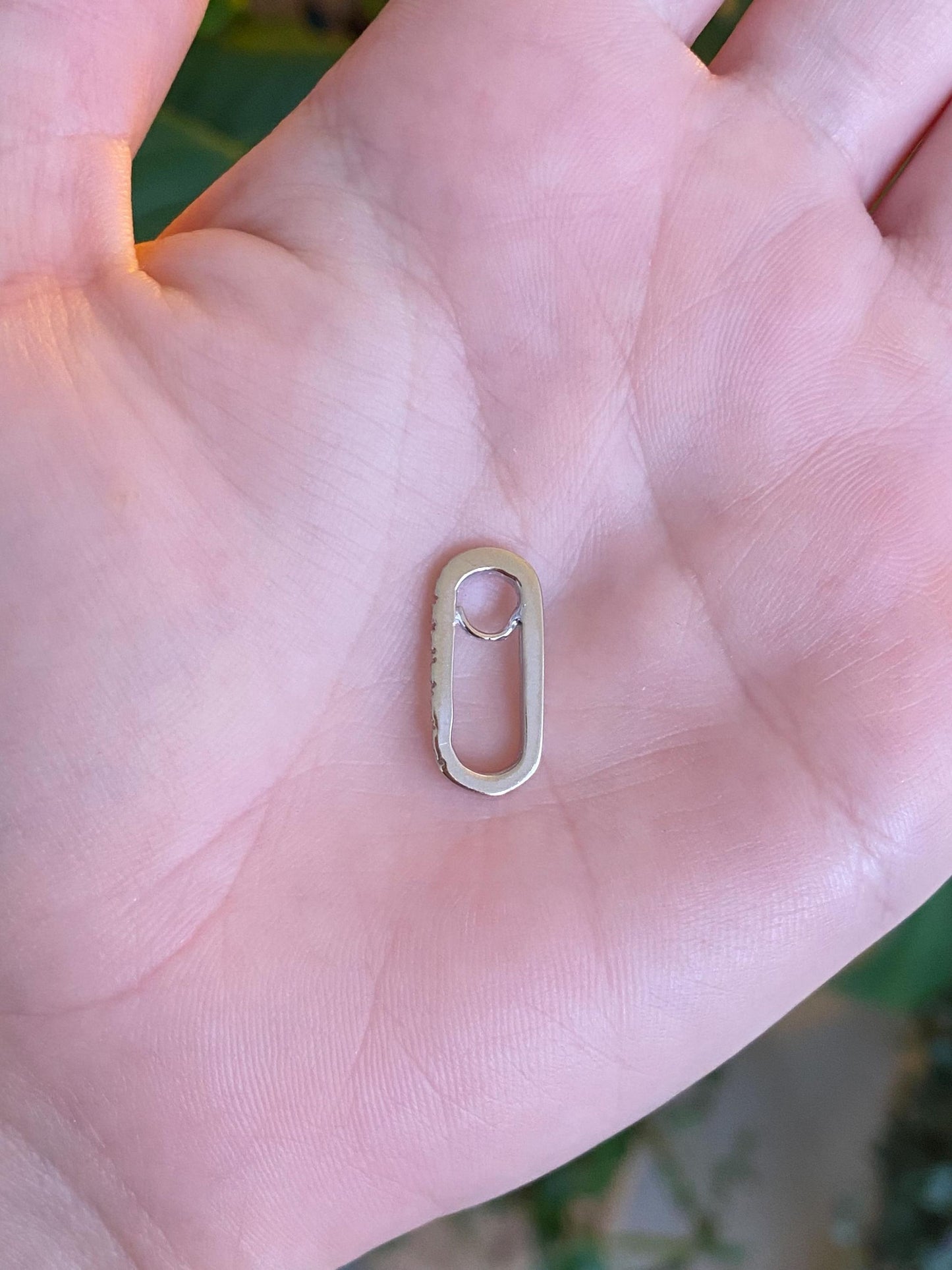 Vintage Solid 14k White Gold Diamond Charm