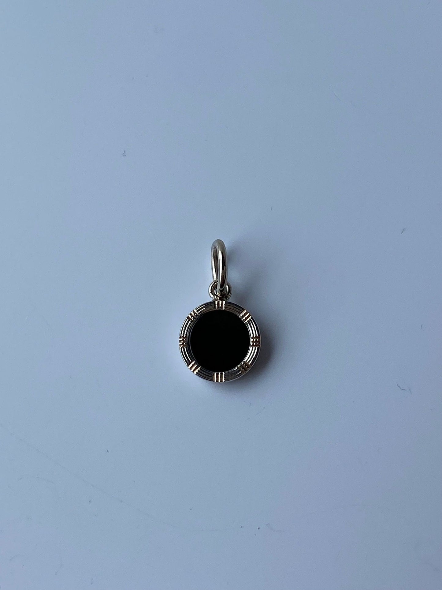 Vintage Solid 10k Yellow Gold & Platinum Onyx Tie Tack Conversion Charm