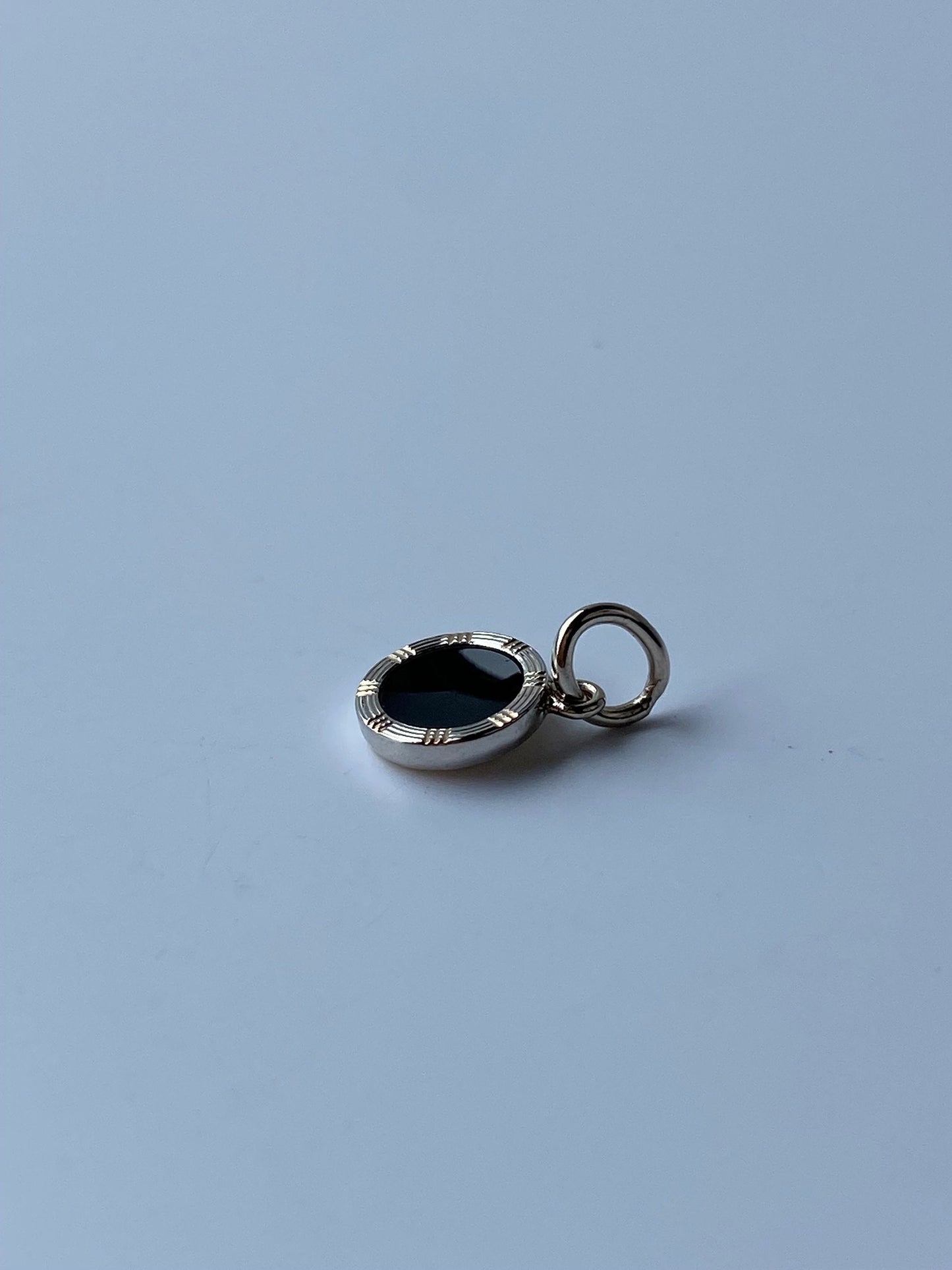 Vintage Solid 10k Yellow Gold & Platinum Onyx Tie Tack Conversion Charm