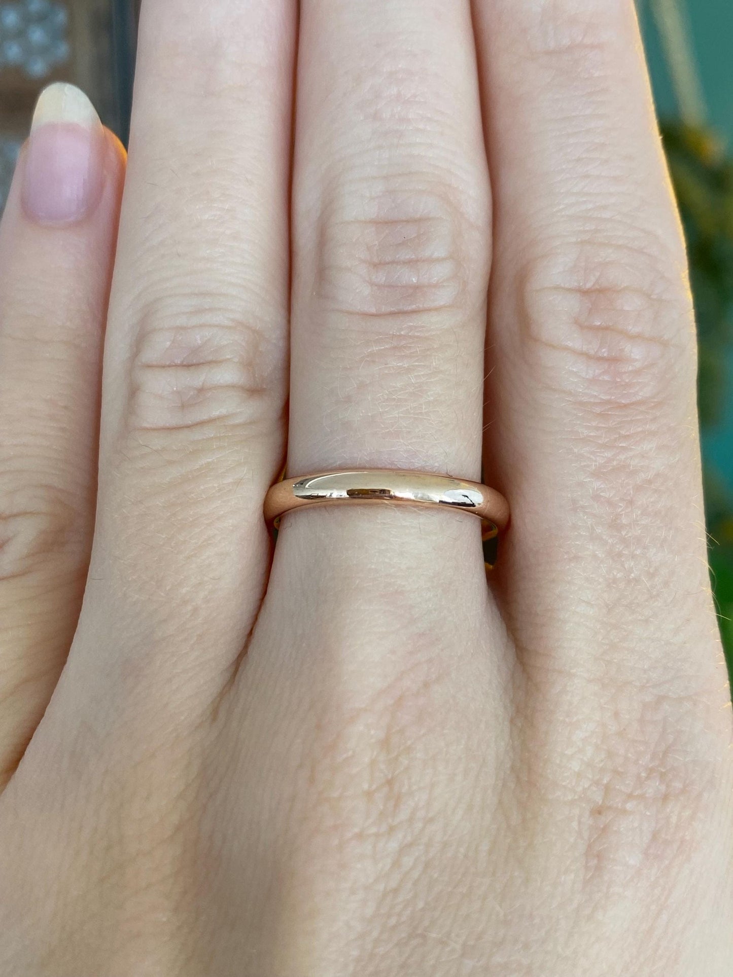 Vintage Solid 14k Rose Gold Ring Band - Size 7.75