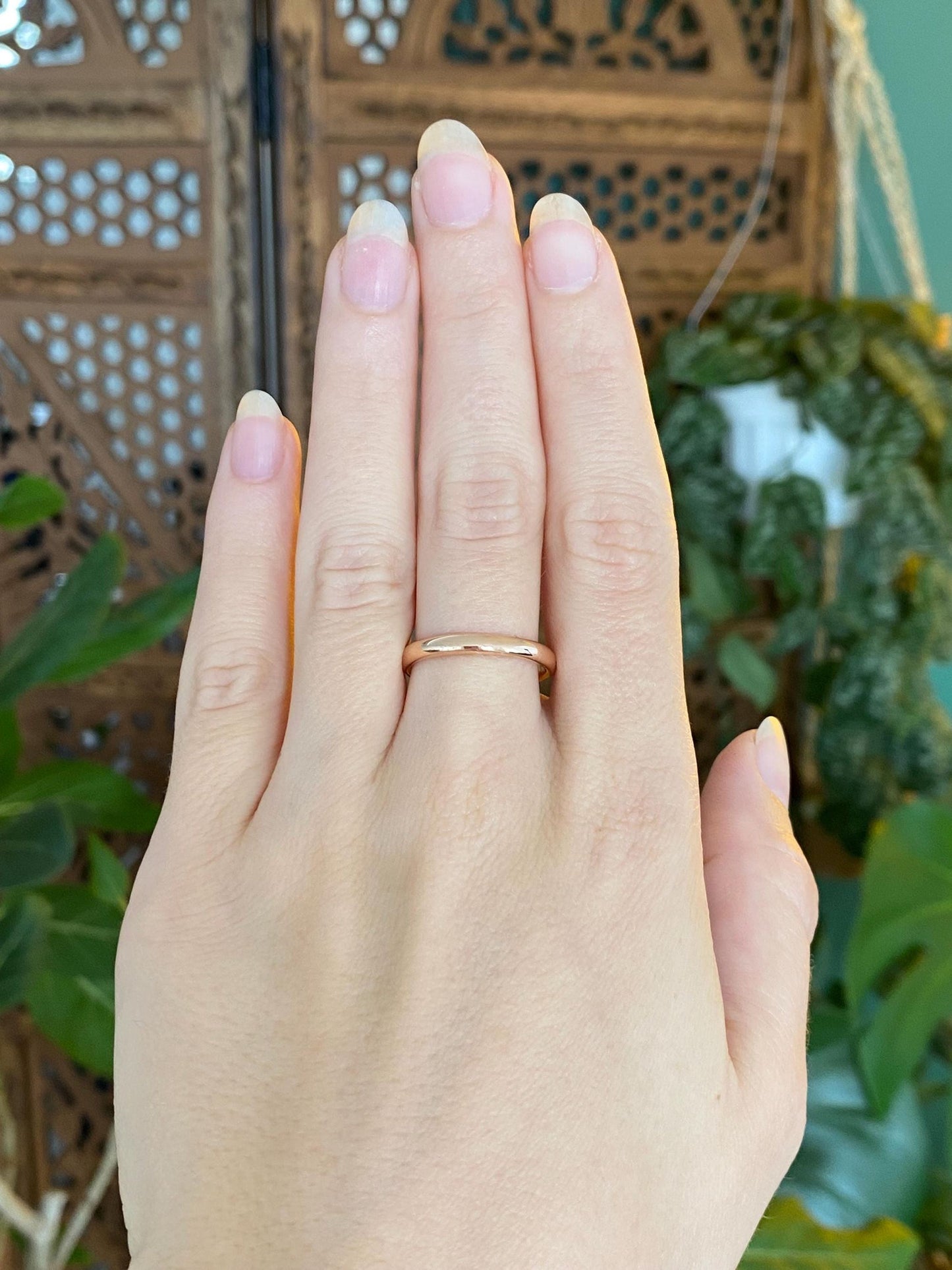 Vintage Solid 14k Rose Gold Ring Band - Size 7.75